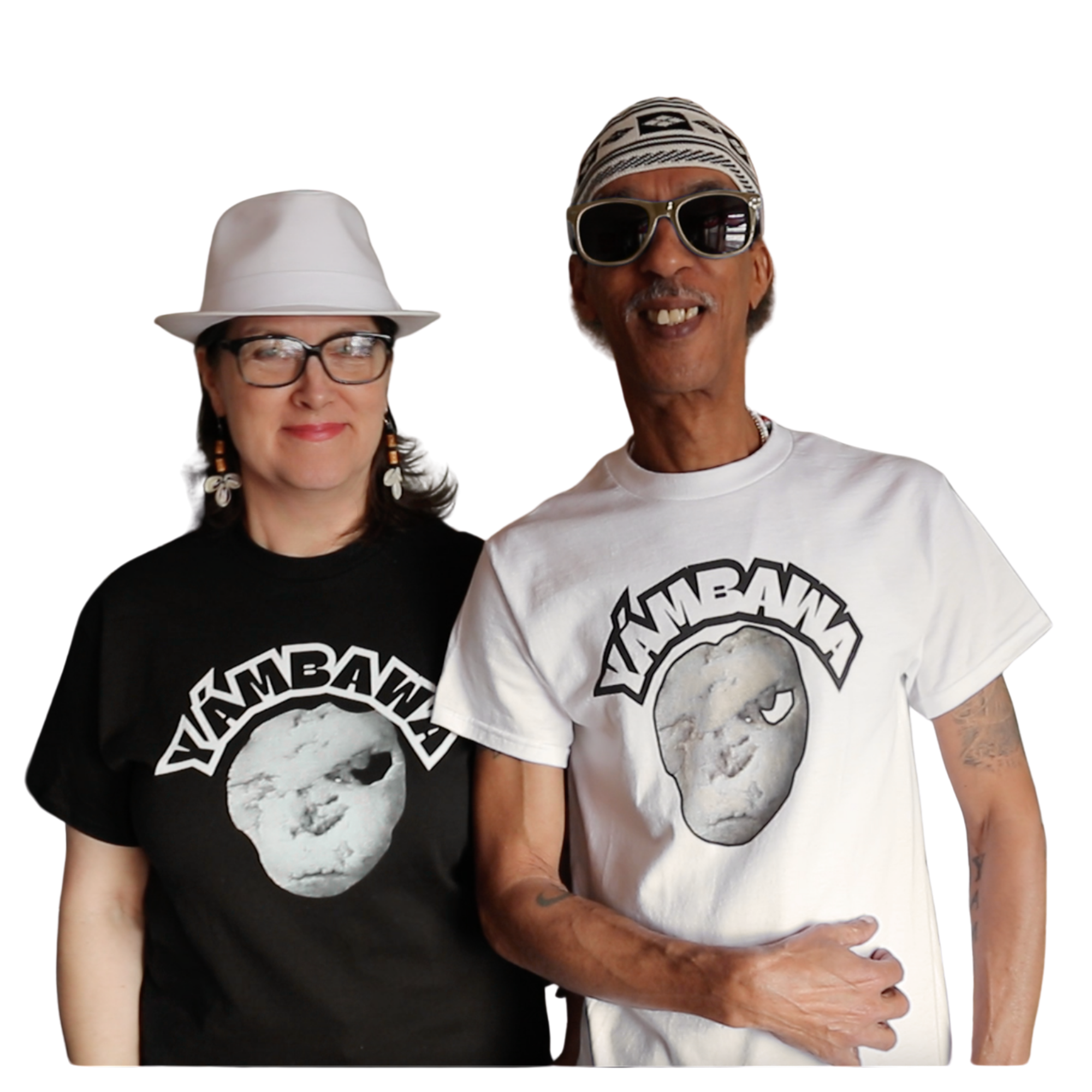 T-Shirt — YÁMBAWA Graphic Tee with Rock Face Illustration