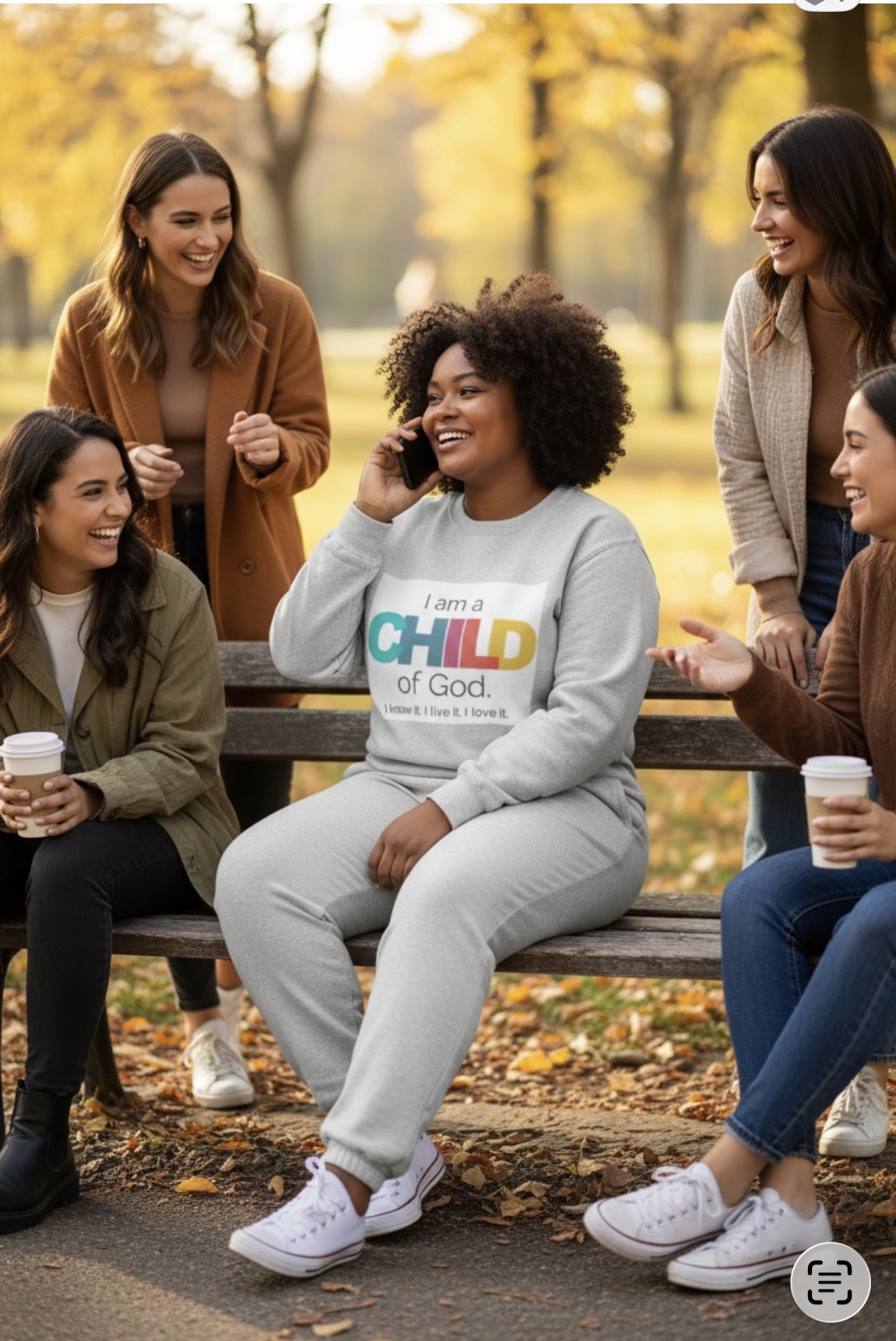 Child of God Crewneck Sweatshirt – Colorful Faith Graphic product thumbnail image