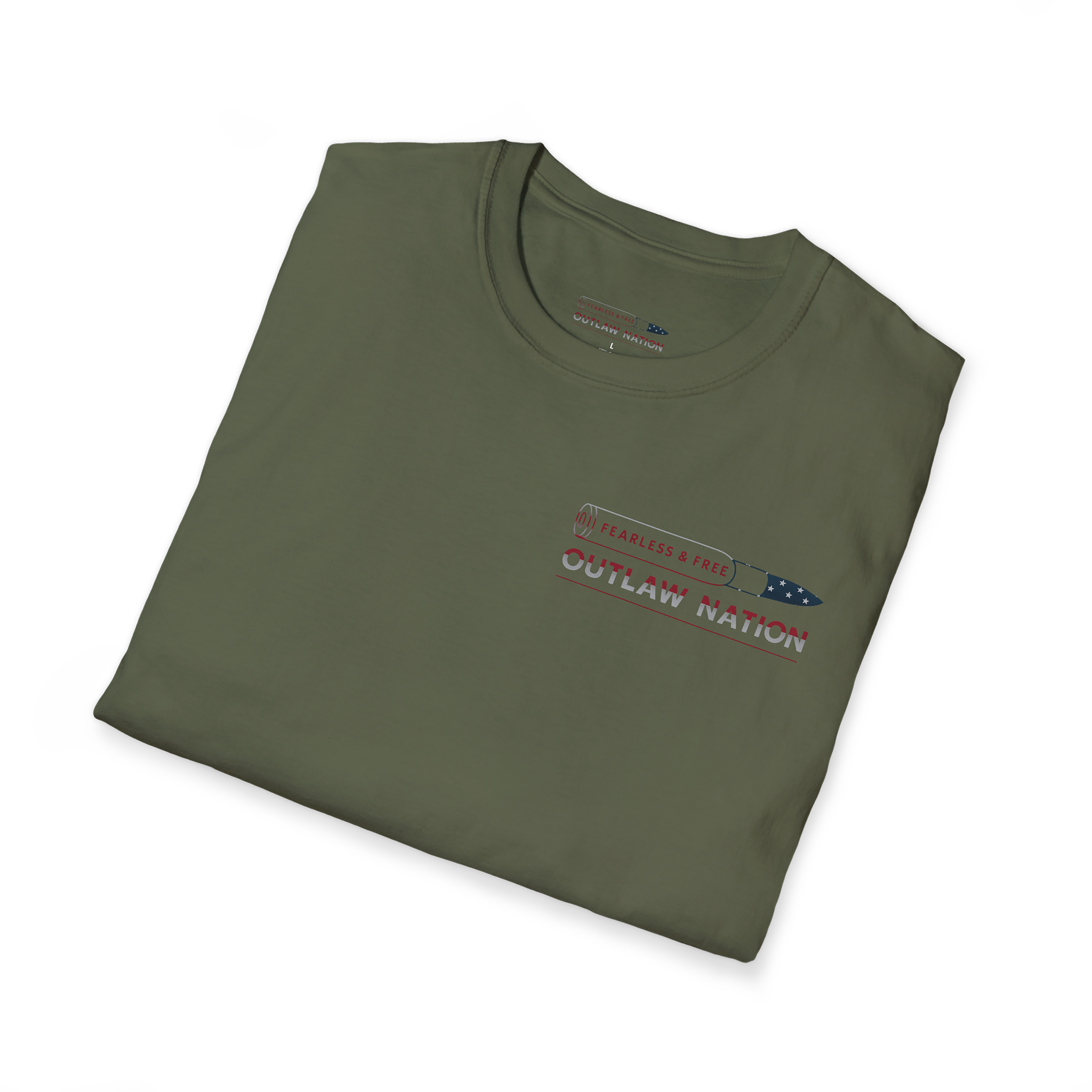 Mens -Warriors Outlaw Nation T-Shirt — "Fearless & Free" American Flag Design product thumbnail image Mens -Warriors Outlaw Nation T-Shirt — "Fearless & Free" American Flag Design product thumbnail image