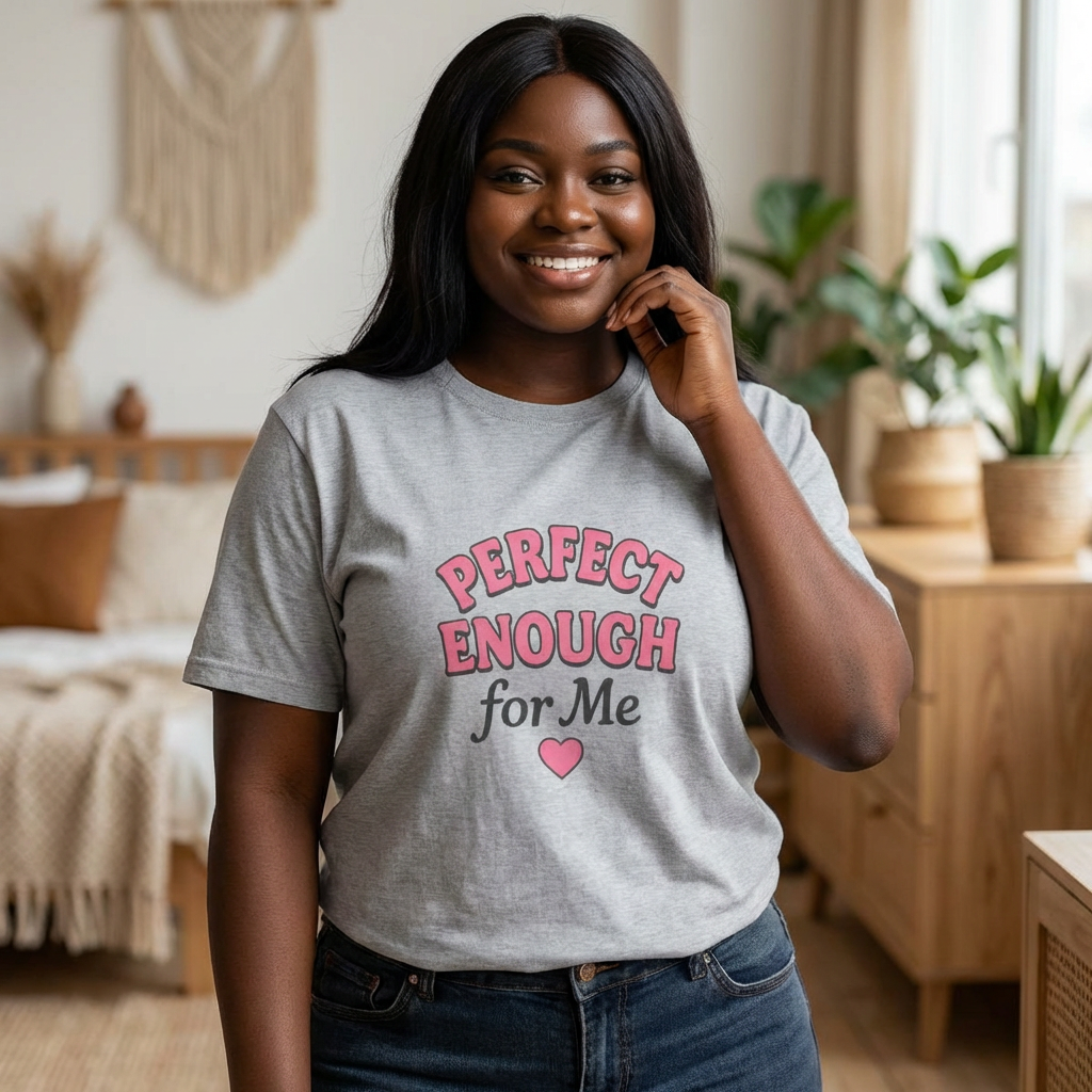 Perfect Enough for Me T-Shirt — Self-Love Graphic Tee product thumbnail image Perfect Enough for Me T-Shirt — Self-Love Graphic Tee product thumbnail image