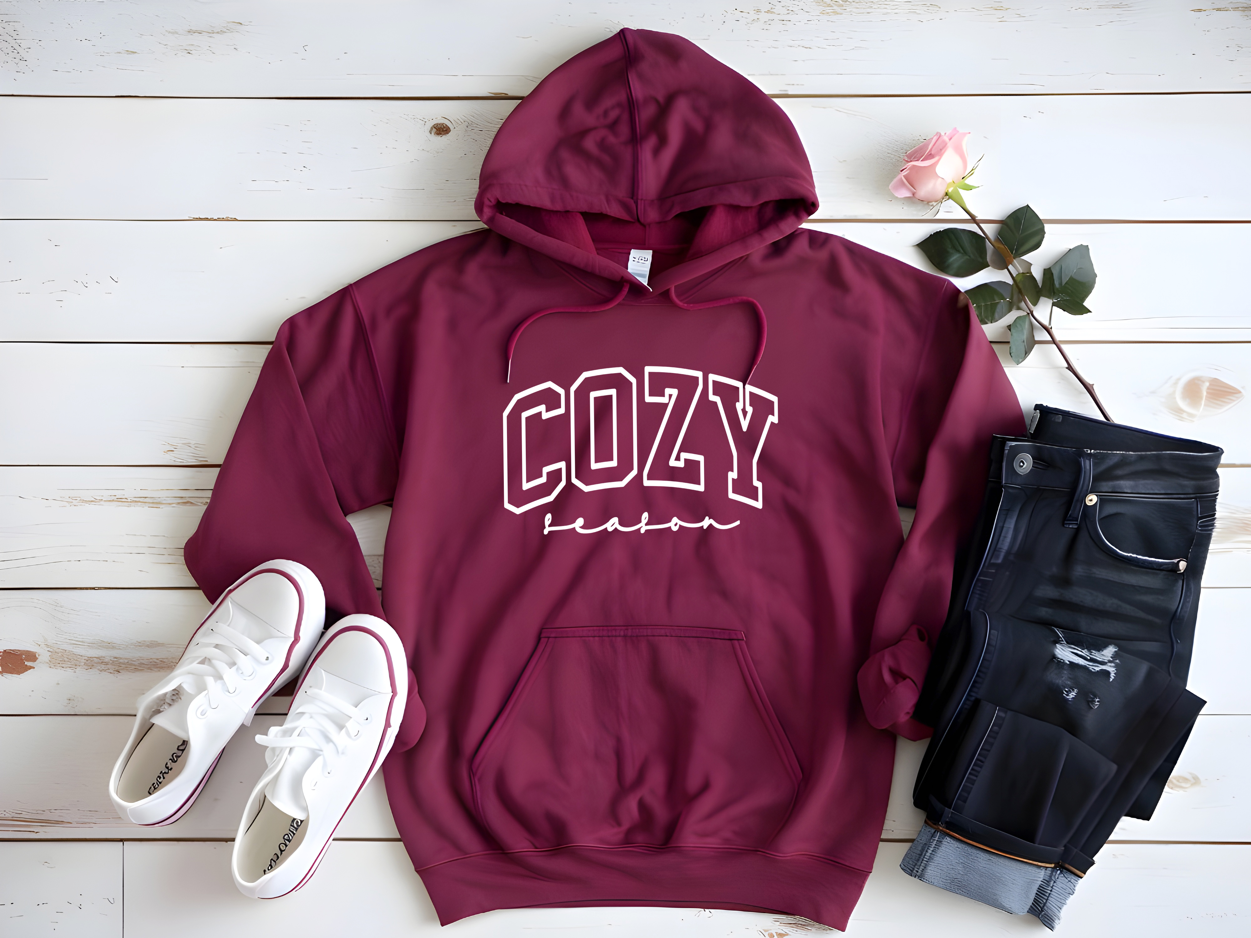 Cozy Season Woman's Hoodie - Unisex Heavy Blend Sweatshirt, Warm Fall Jumper, Comfy Pullover, Soft Autumn Sweater, Relaxing Winter Top