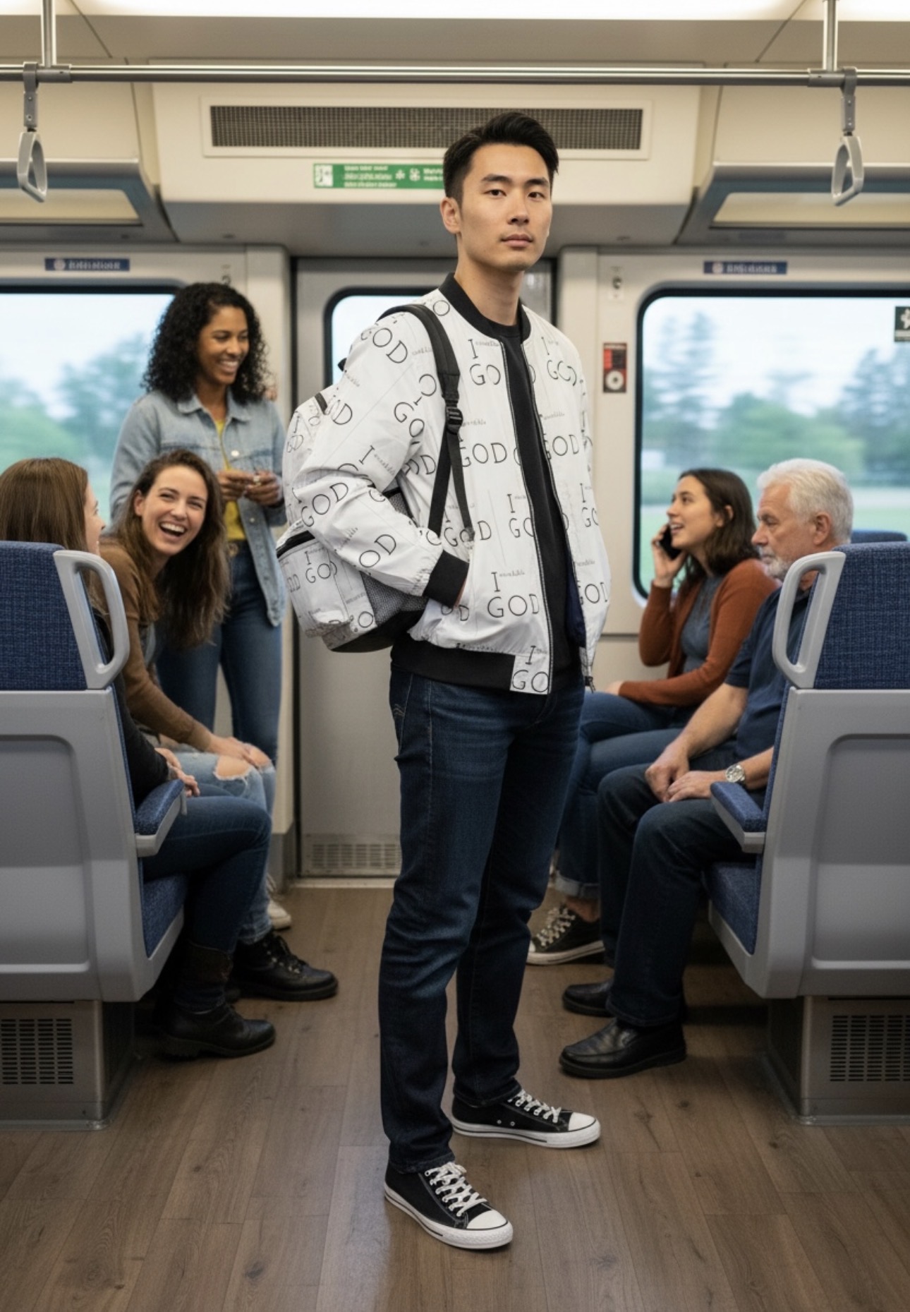 God Repeat Bomber Jacket — White All-Over Print Religious Statement Jacket product thumbnail image God Repeat Bomber Jacket — White All-Over Print Religious Statement Jacket product thumbnail image