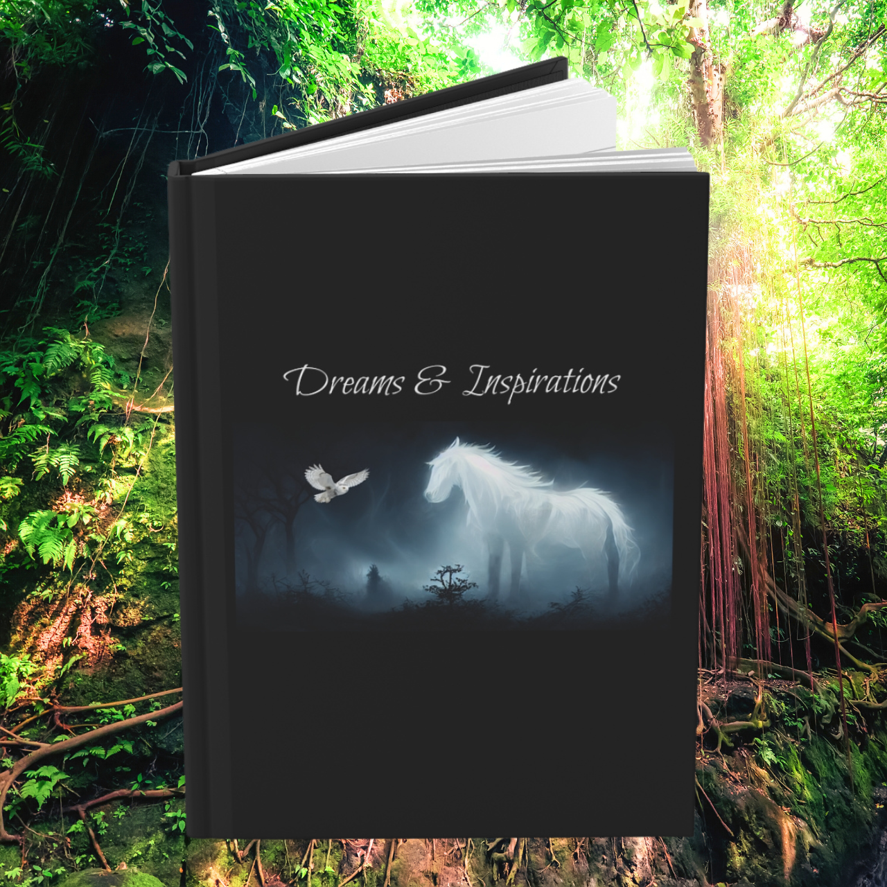 Dreams &amp; Inspirations Hardcover Journal — Moonlit Unicorn Notebook for Writing &amp; Reflection product thumbnail image