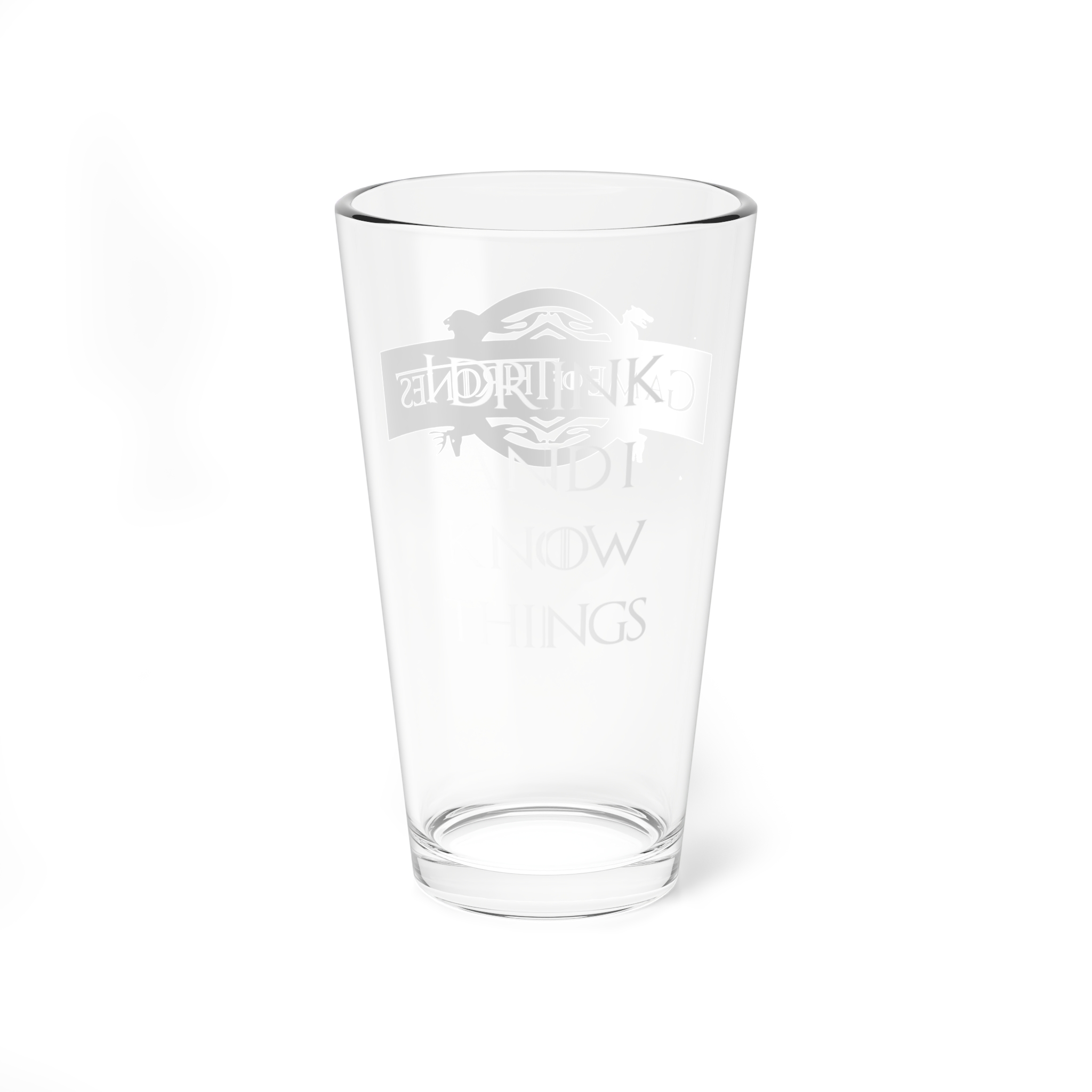 Game of Thrones Pint Glass - 'I Drink and I Know Things' | 16oz Drinking Glass product thumbnail image