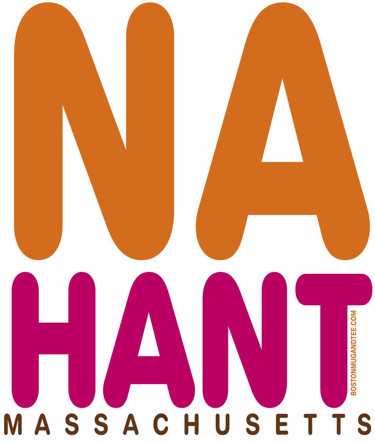 Nahant Massachusetts Retro Bold Color Tee - not dollar store junk, our shirts are 100% heavy cotton you'll wear over and over - FREE SHIPPING. product thumbnail image