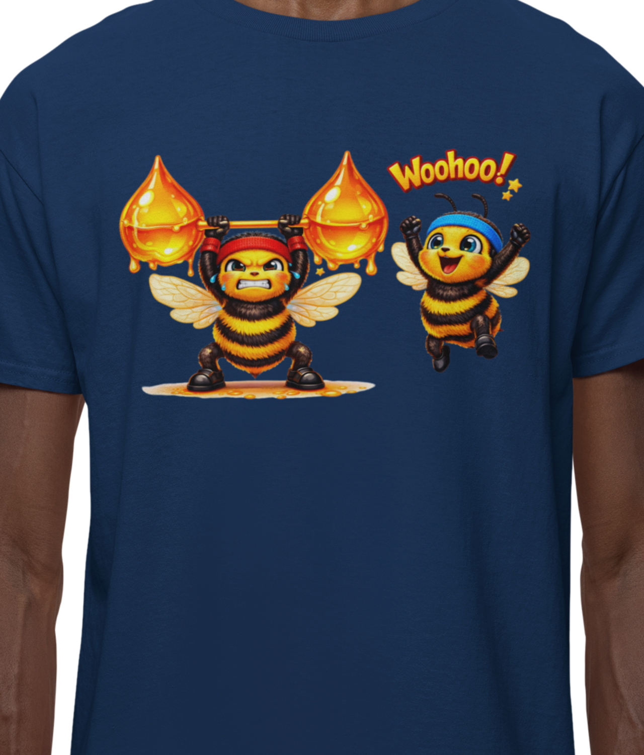 Bee Bros Weightlifting Warriors Comfort Colors Unisex Graphic T-Shirt — Cute Bumblebee Weights Workout Tee