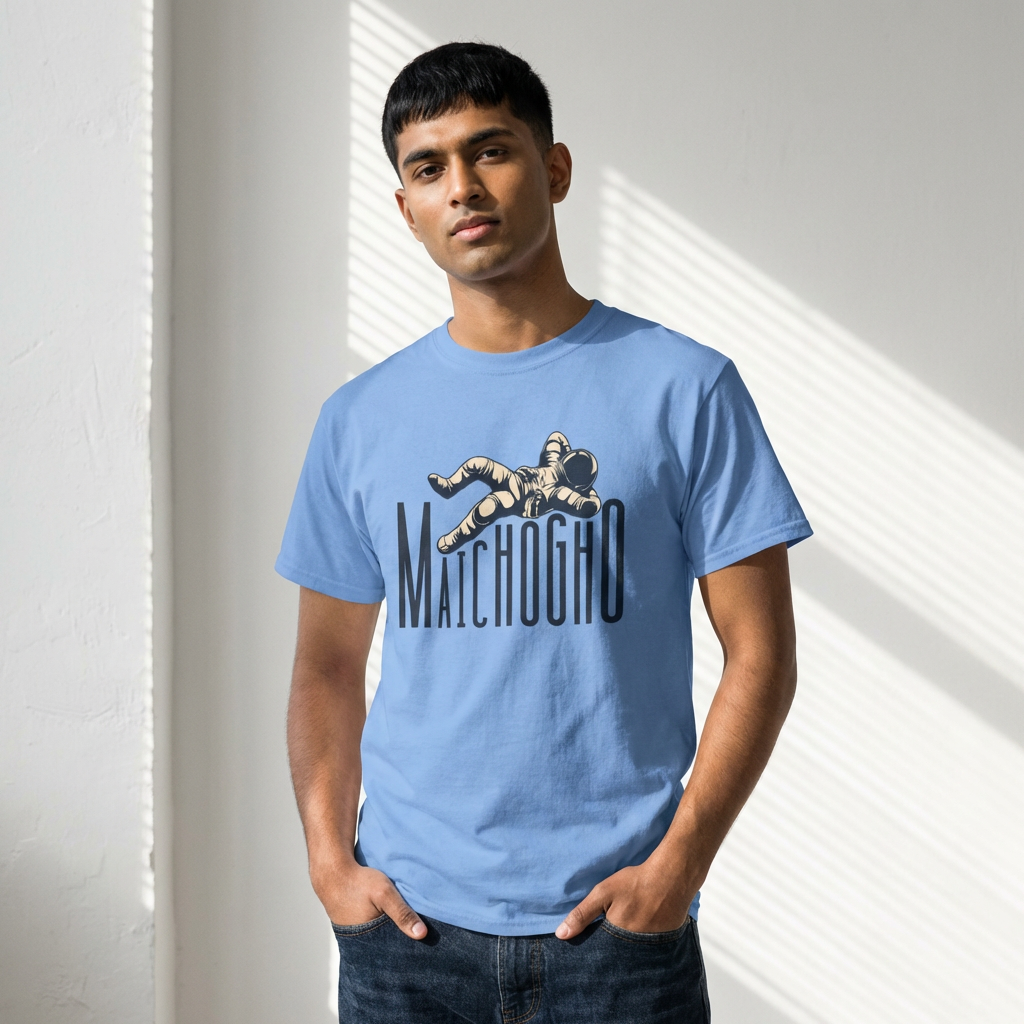 Unisex Adult 'MAICHO GHO' Vintage Space Crew Astronaut Graphic Tee product thumbnail image Unisex Adult 'MAICHO GHO' Vintage Space Crew Astronaut Graphic Tee product thumbnail image