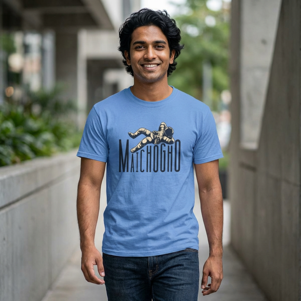 Unisex Adult 'MAICHO GHO' Vintage Space Crew Astronaut Graphic Tee product thumbnail image Unisex Adult 'MAICHO GHO' Vintage Space Crew Astronaut Graphic Tee product thumbnail image