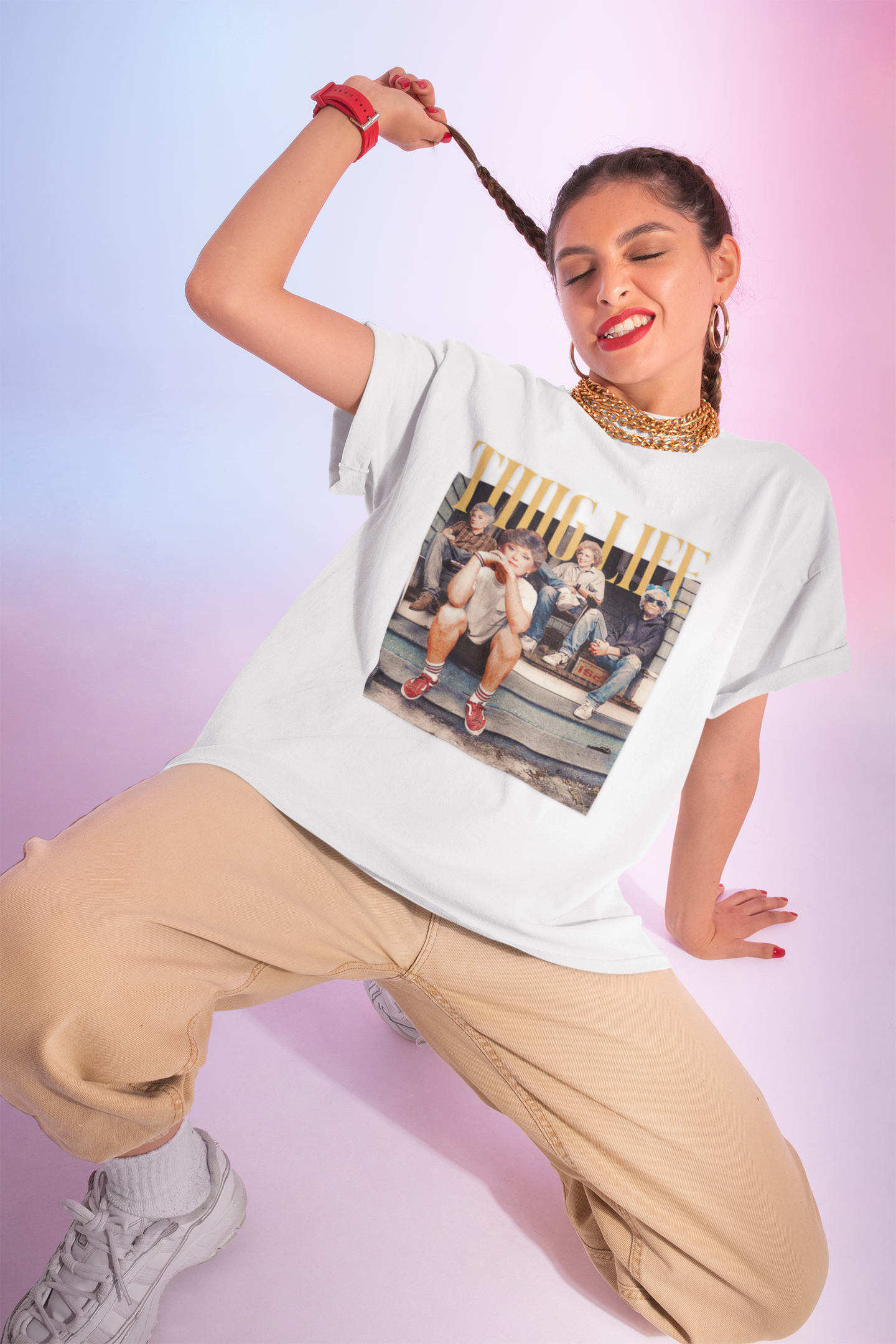 Women's Vintage Baddies Cotton Tee - Casual Clothing, Vintage Style Shirt, Graphic Tee, Gift for Her, Streetwear Top product thumbnail image