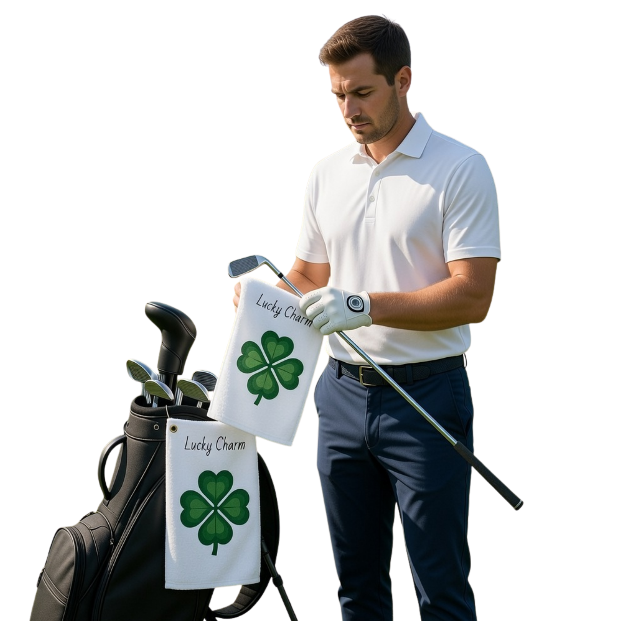 St. Patrick's Lucky Charm Four-Leaf Clover Golf Towel