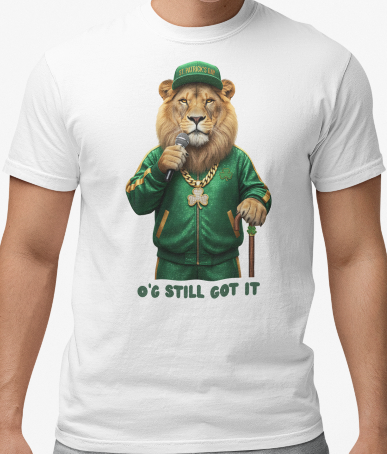 St. Patrick's Day Dapper Elder Lion Streetwear Comfort Colors Unisex T‑Shirt — Graphic Party Tee product thumbnail image