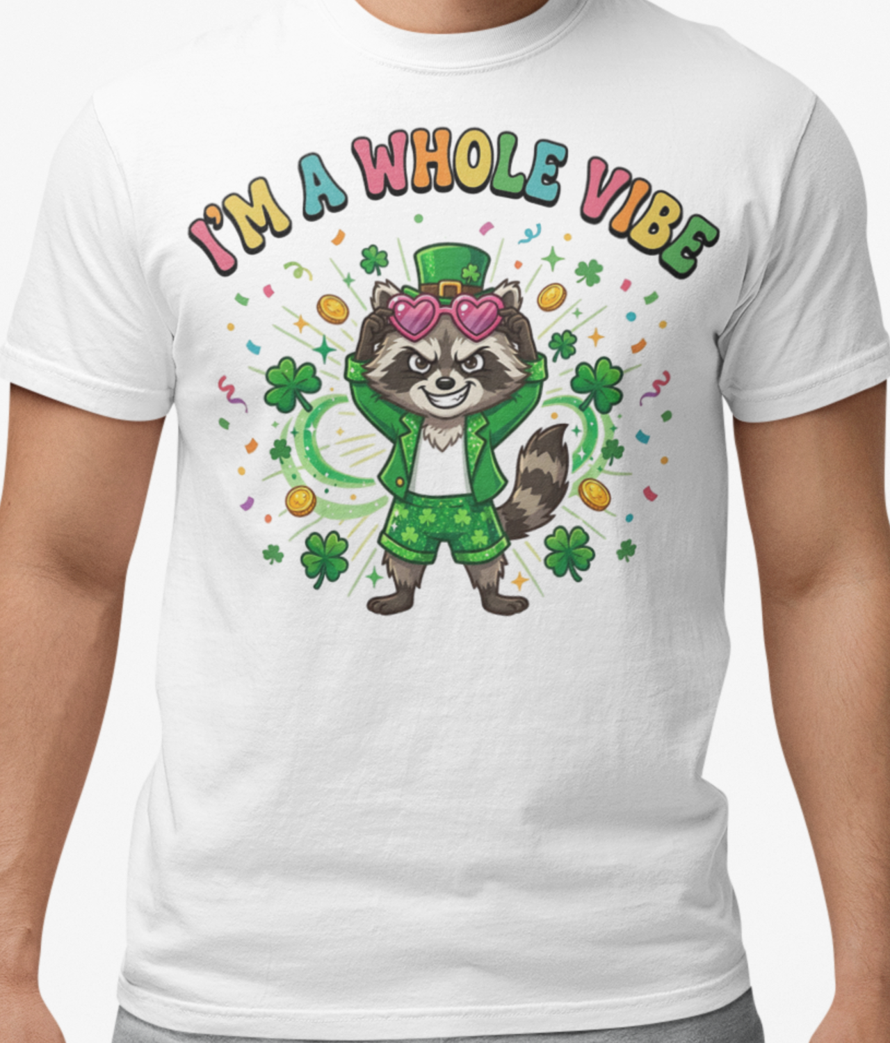 St. Patrick's Day Snarky Feral Raccoon | Comfort Colors Unisex T-Shirt | Bold Vibe Graphic Party Tee product thumbnail image St. Patrick's Day Snarky Feral Raccoon | Comfort Colors Unisex T-Shirt | Bold Vibe Graphic Party Tee product thumbnail image