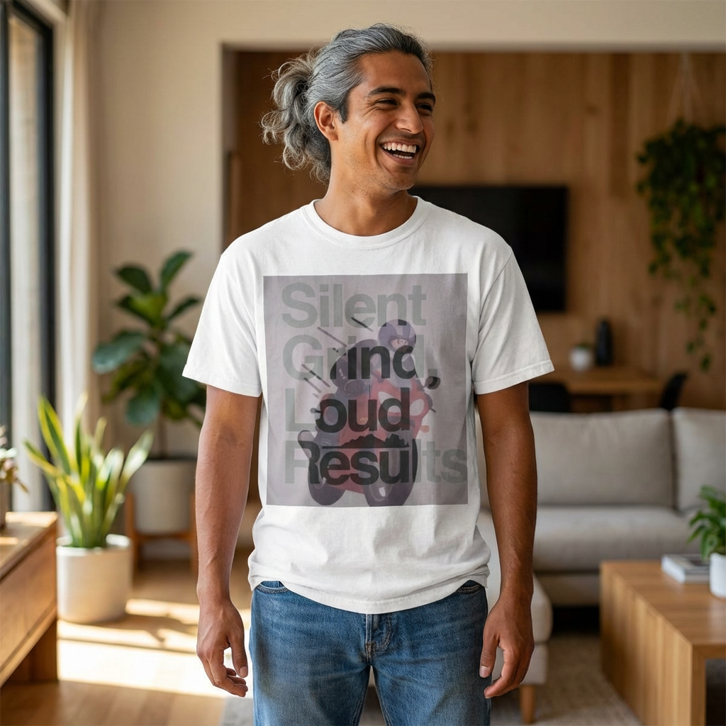 Silent Grind Loud Results T-Shirt — Motivational Gym Tee product thumbnail image Silent Grind Loud Results T-Shirt — Motivational Gym Tee product thumbnail image