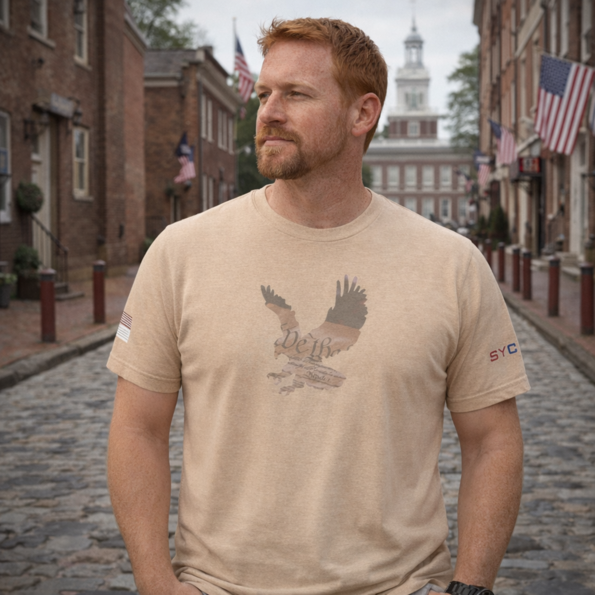 On Wings Tee | Constitution &amp; Eagle Shirt, 2A Christian Apparel, Range Ready, Patriotic