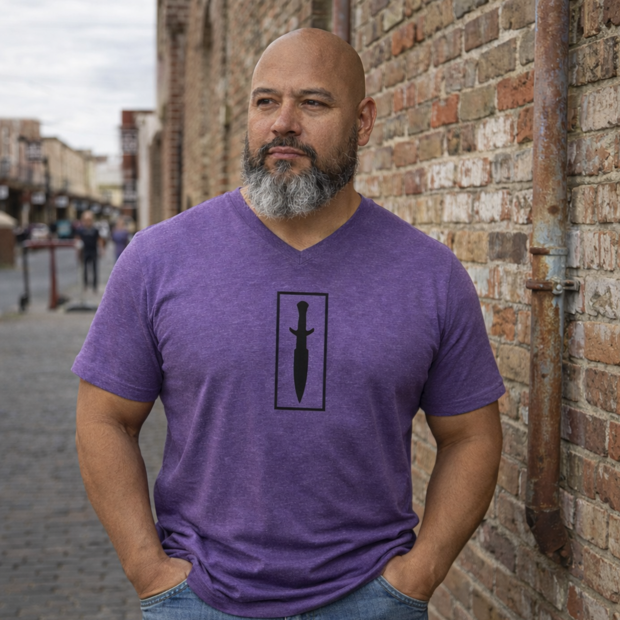 Sword V-Neck Tee – Live Ready | Faith-Based Apparel, Christian Men’s Gear, 2A Lifestyle Shirt