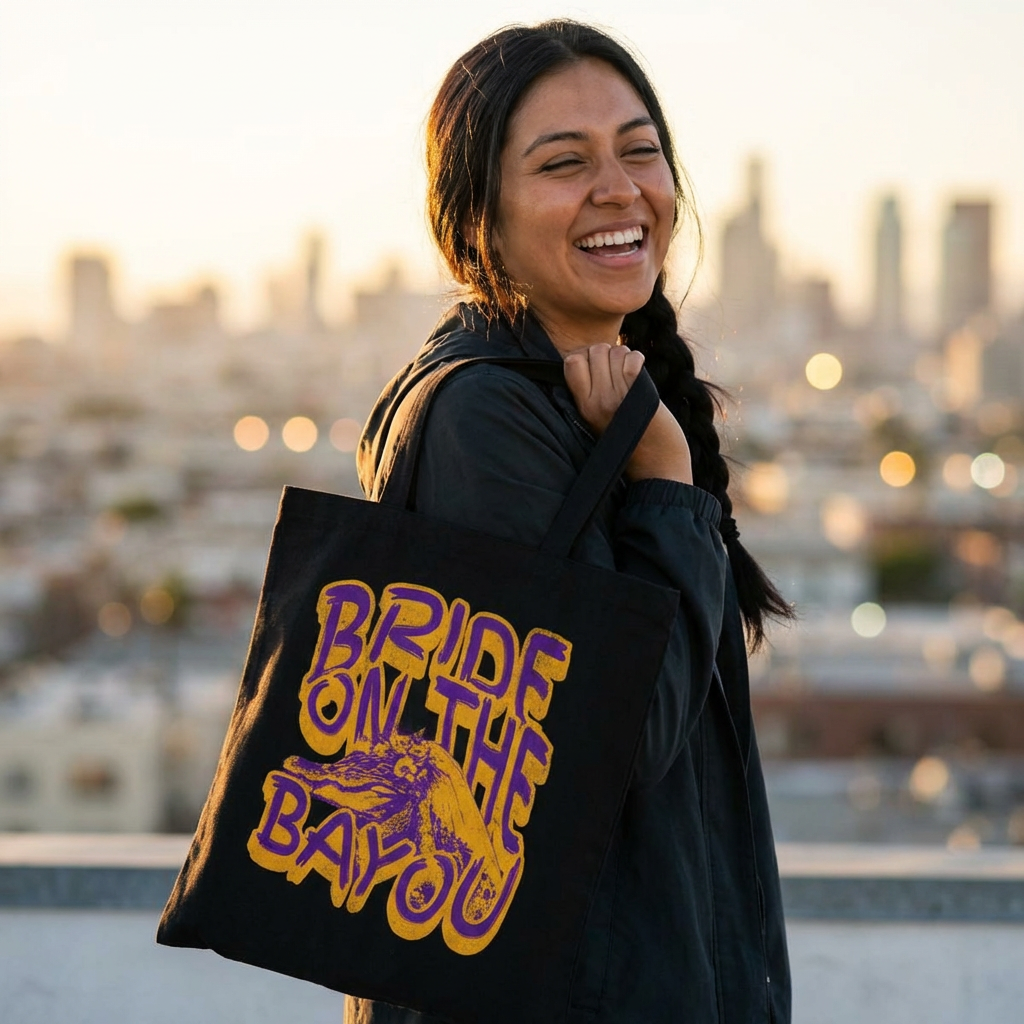 Bride on the Bayou Canvas Tote Bag, Cajun Bachelorette Gift Bag, Southern Bride Tote, Louisiana Wedding Weekend Bag product thumbnail image