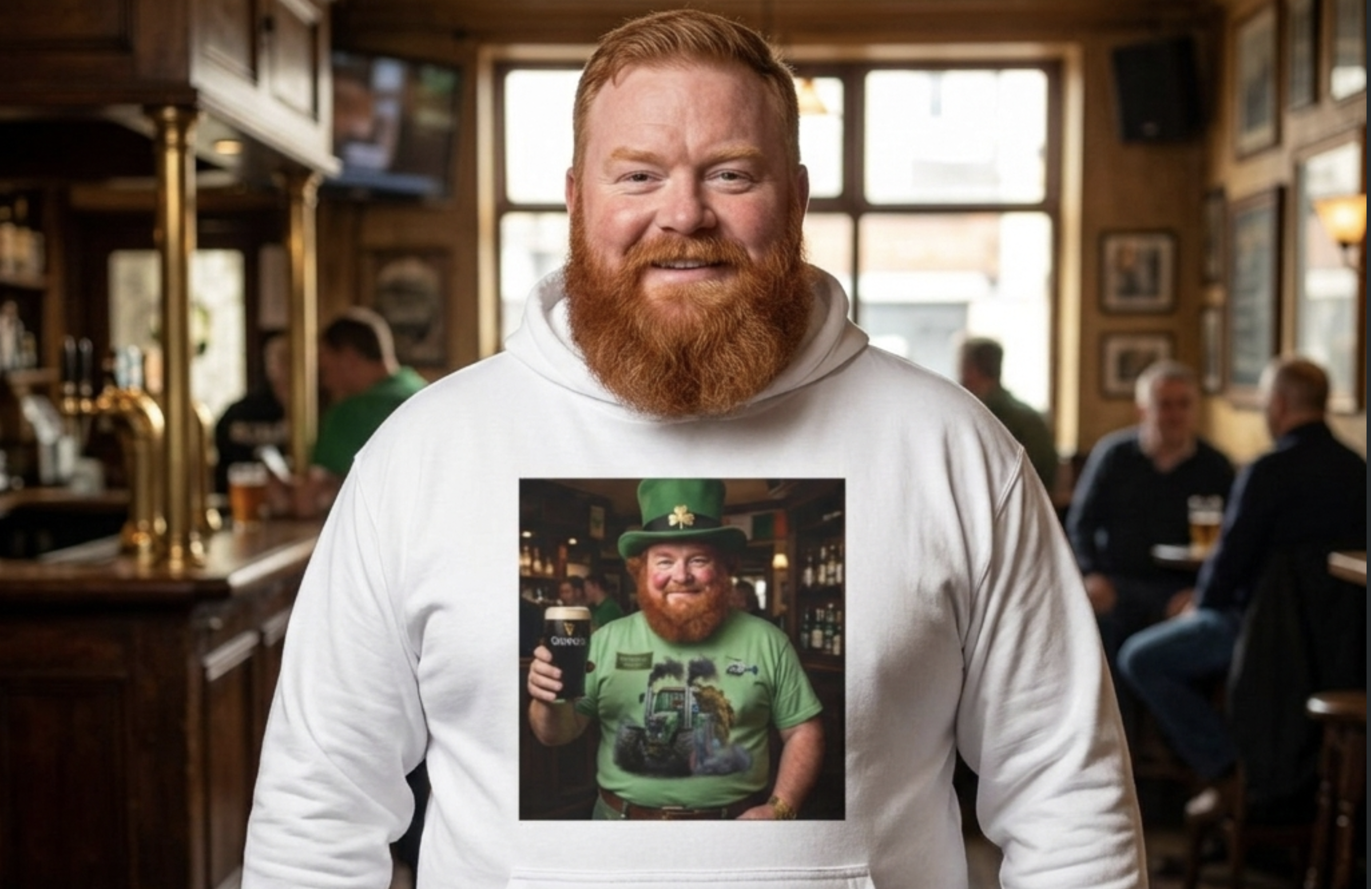 Green at the Bar (Unisex Hooded Long Sleeve Tee) product thumbnail image