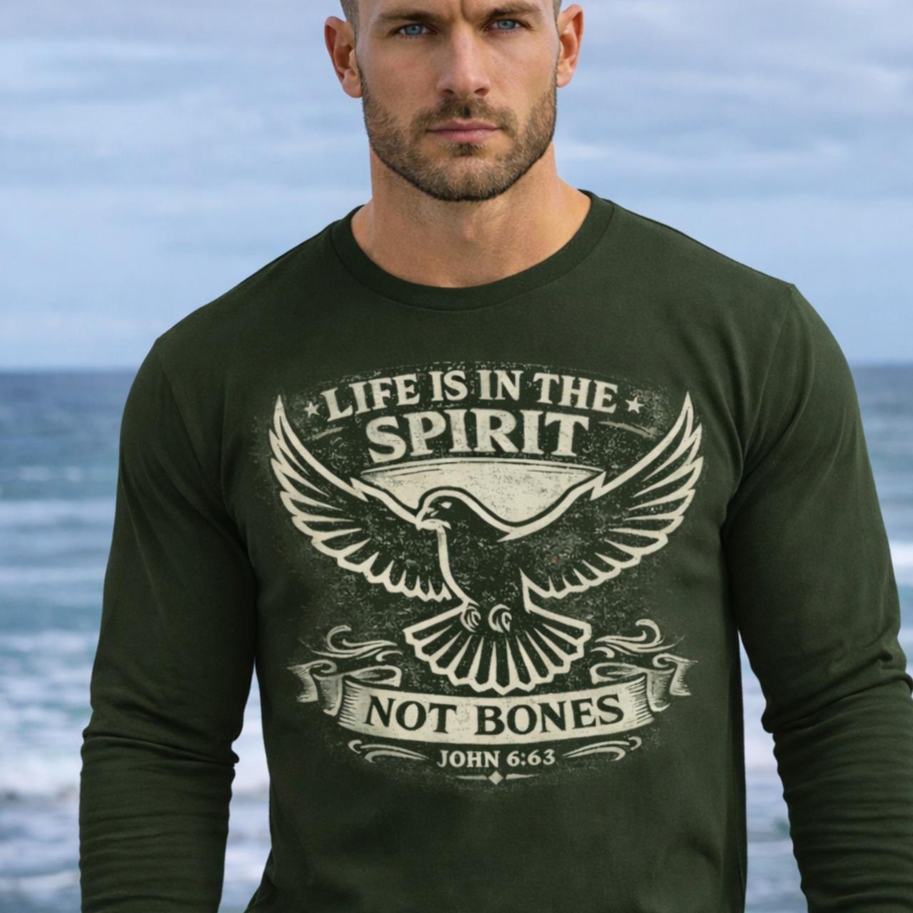 'Life Is In The Spirit' Long Sleeve Shirt product thumbnail image