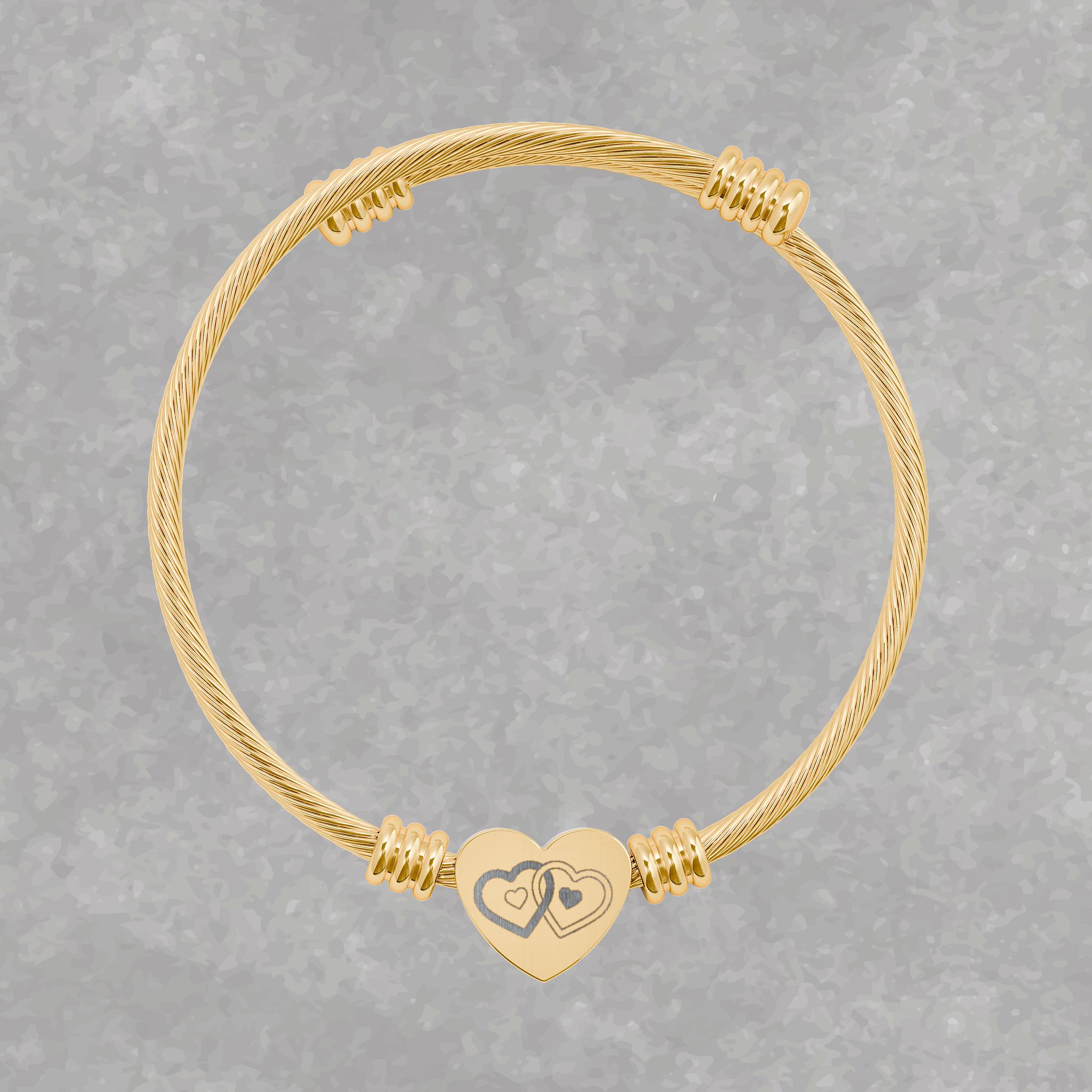 Custom Heart Cuff Bracelet (Engraving) product thumbnail image