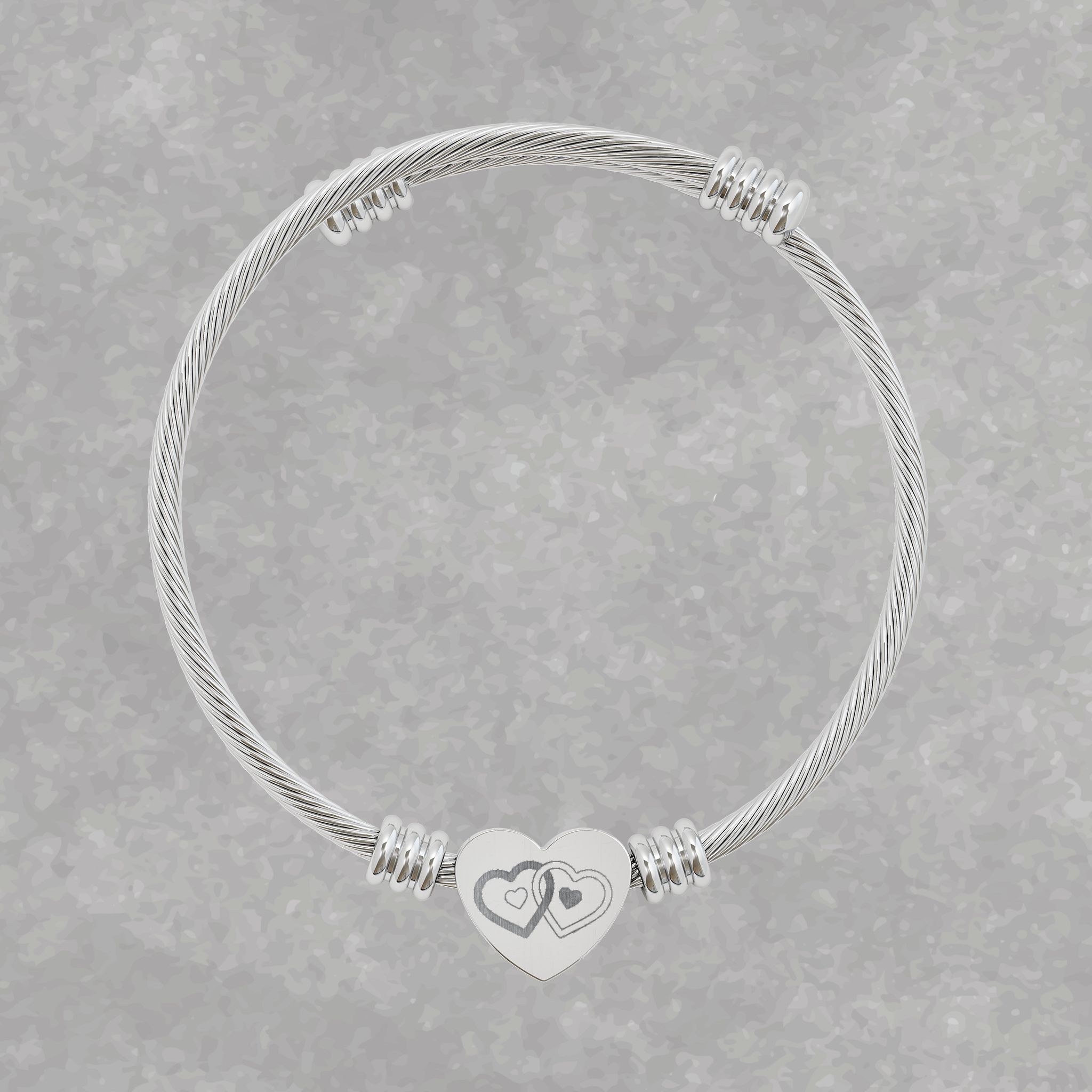 Custom Heart Cuff Bracelet (Engraving) Custom Heart Cuff Bracelet (Engraving)