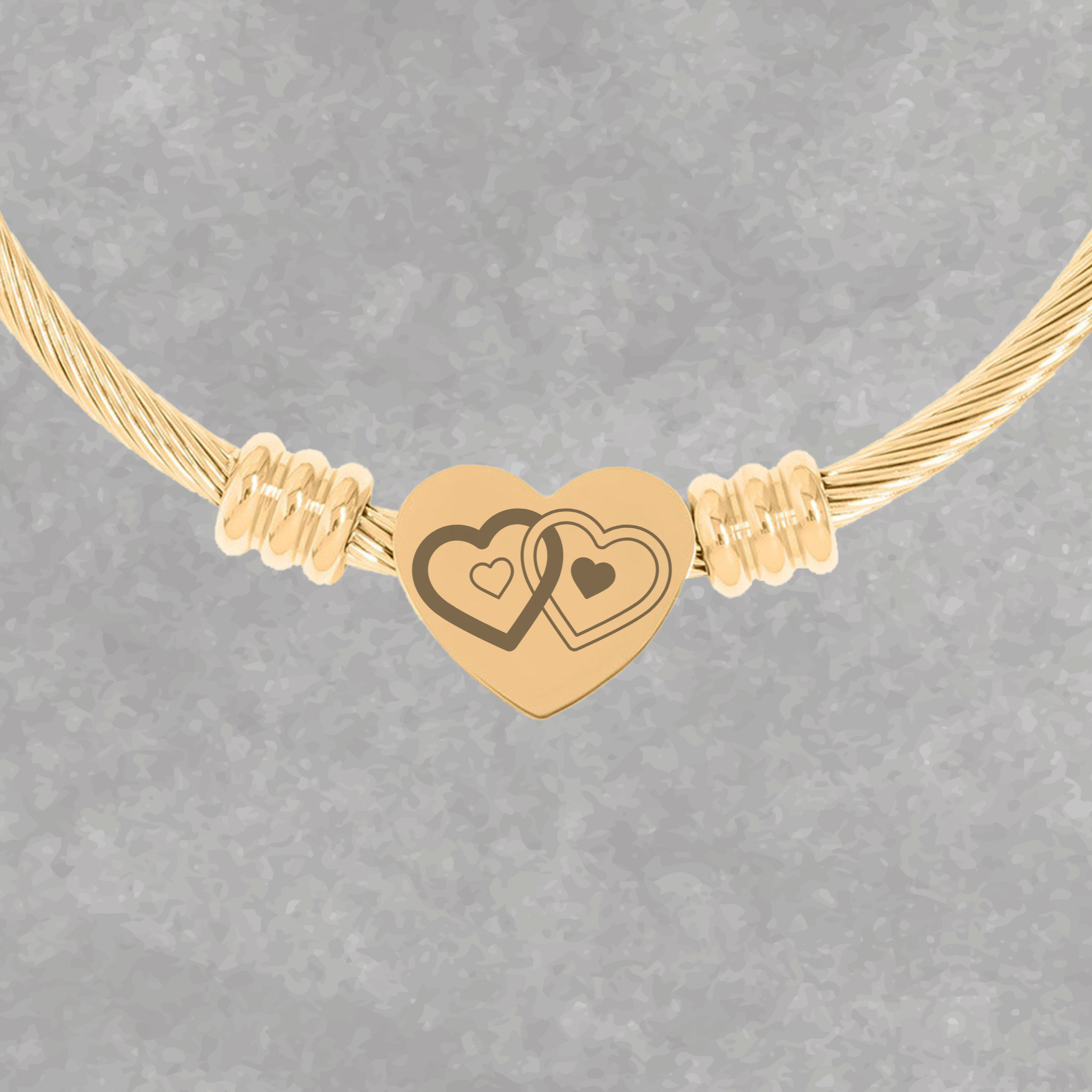 Custom Heart Cuff Bracelet (Engraving) product thumbnail image