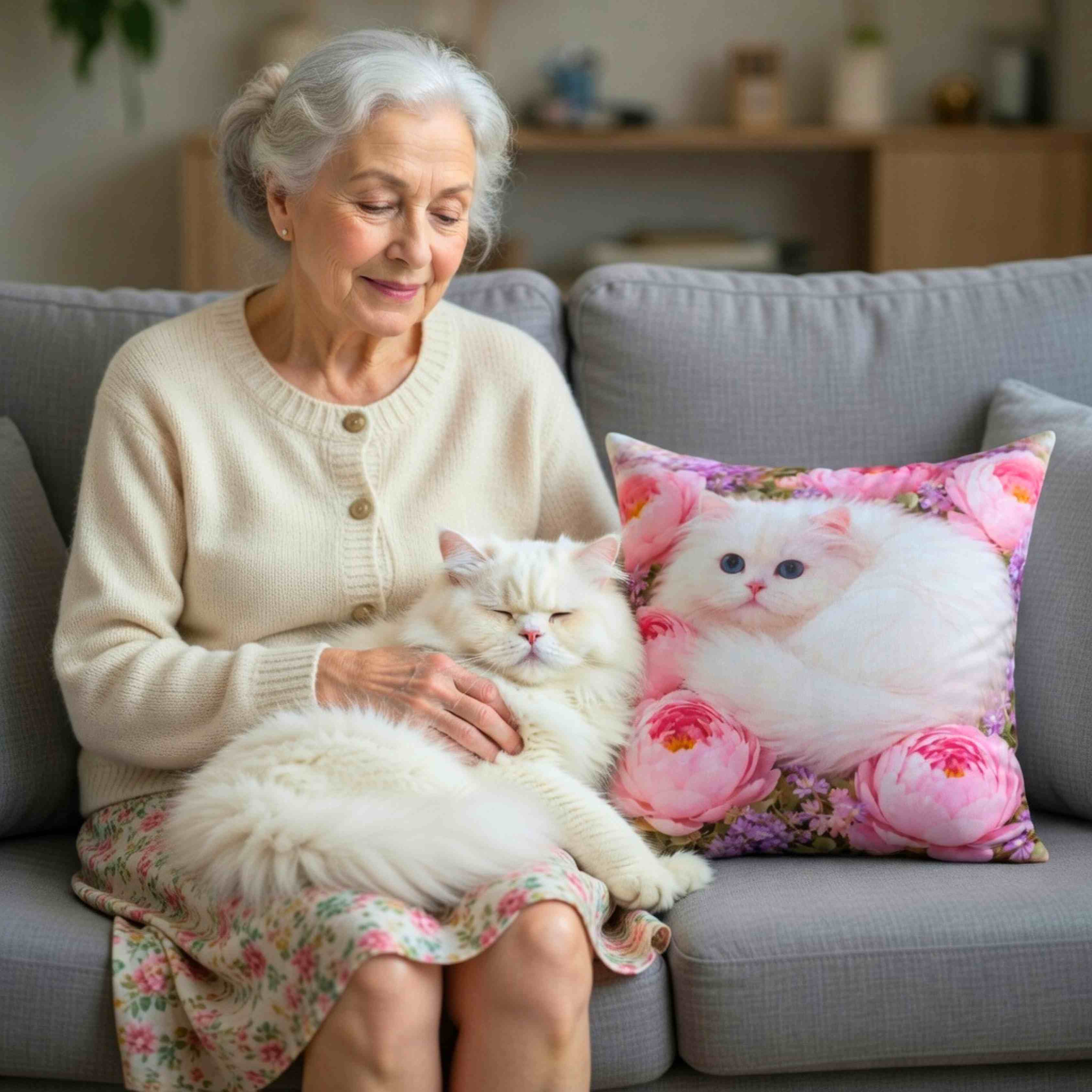 Cat Decorations for Home | Cute Cat Couch Cushion | Cat Pillows  product thumbnail image