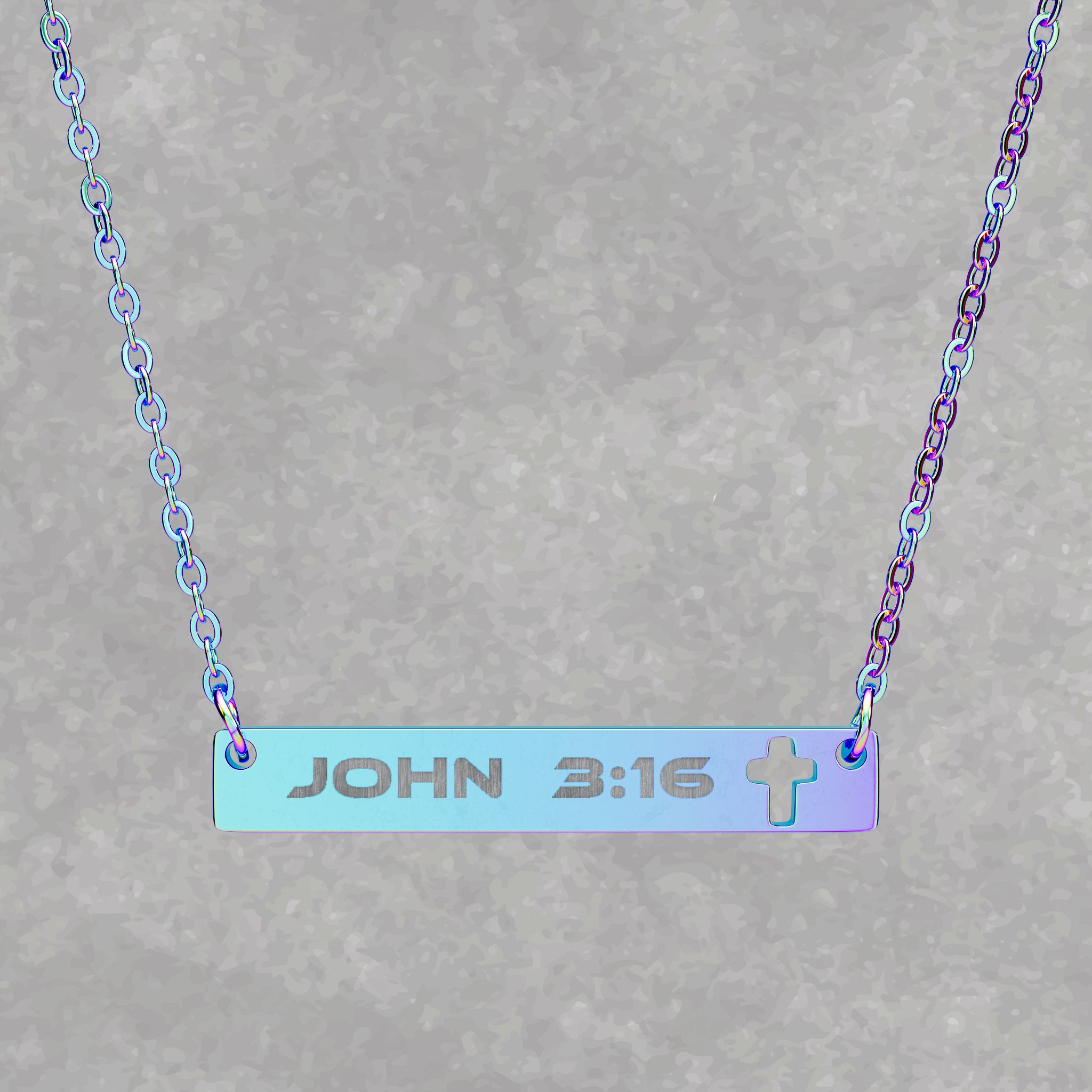 Cutout Cross Bar Necklace (Engraving) Cutout Cross Bar Necklace (Engraving)
