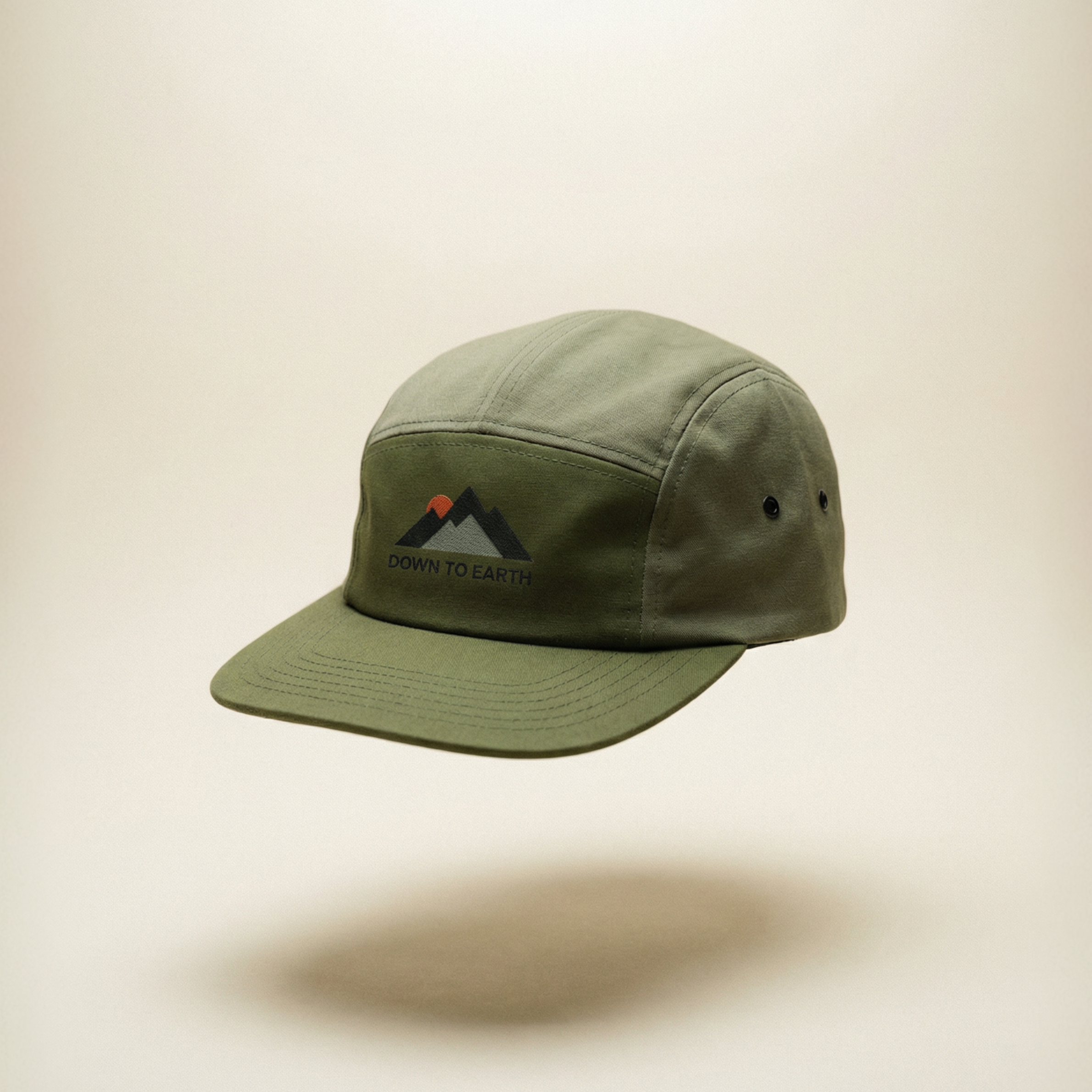Down to Earth Mountain Sun Logo Cap — Two-Tone Nylon 🏔️