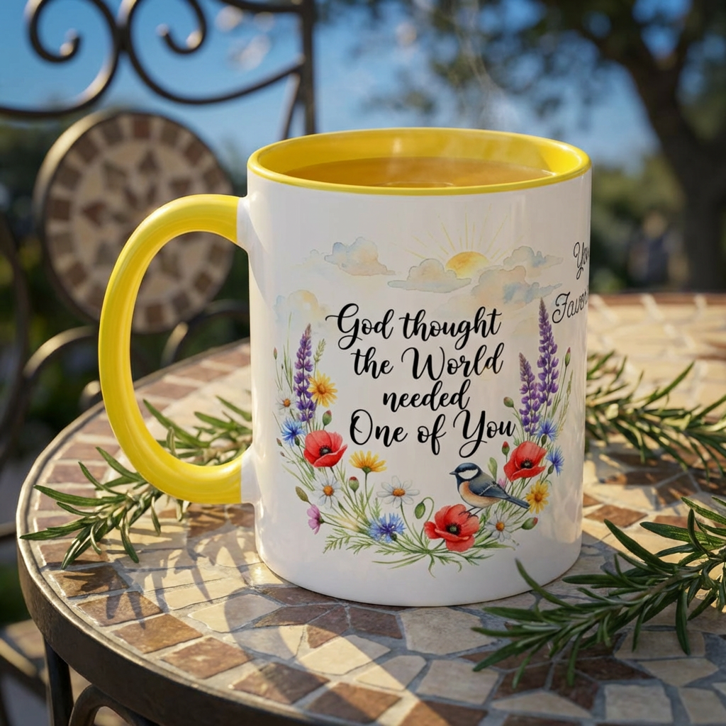 Coffee Mug — "God Thought the World Needed One of You" Personalized Inspirational Floral Accent product thumbnail image Coffee Mug — "God Thought the World Needed One of You" Personalized Inspirational Floral Accent product thumbnail image