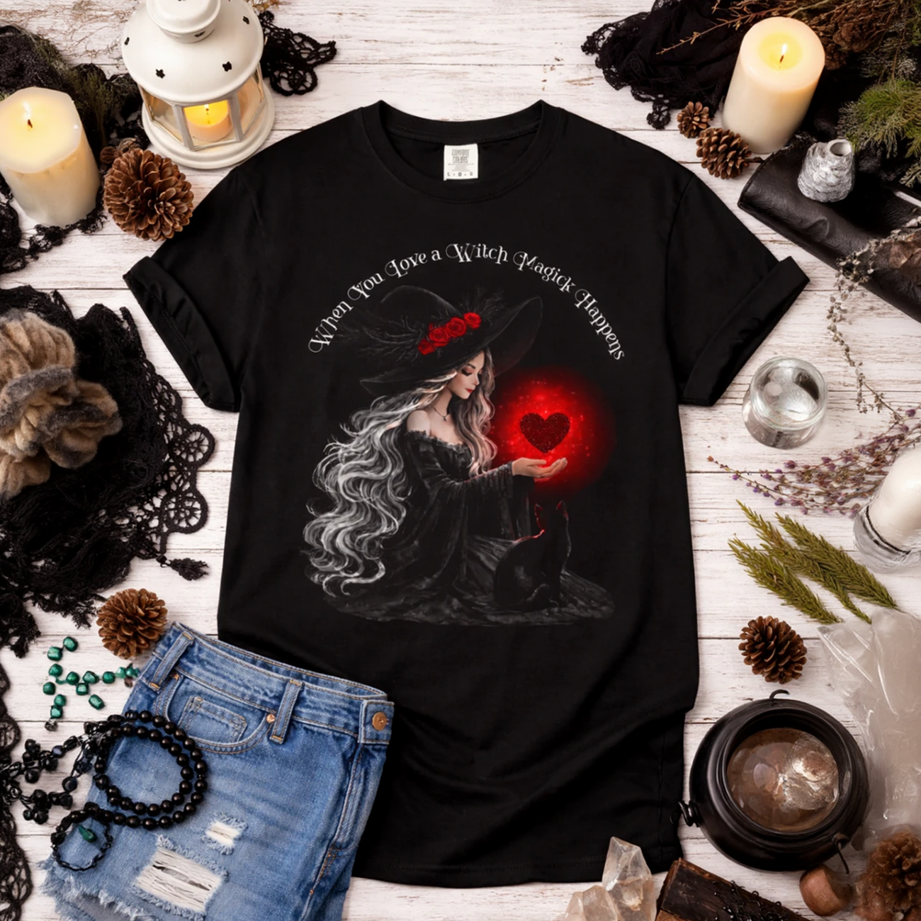 When You Love a Witch, Magick Happens | Comfort Colors Witchy Shirt product thumbnail image
