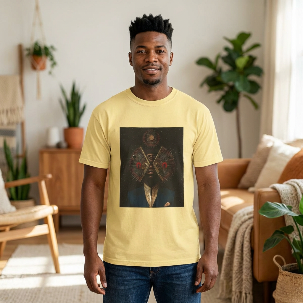 Surreal Portrait T-Shirt — Vintage Masked Gentleman Art Tee