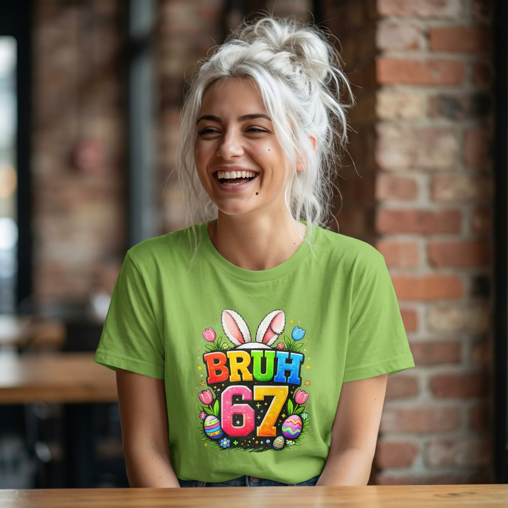 Bruh 67 Easter T-Shirt — Funny Bunny Birthday Tee for Age 67