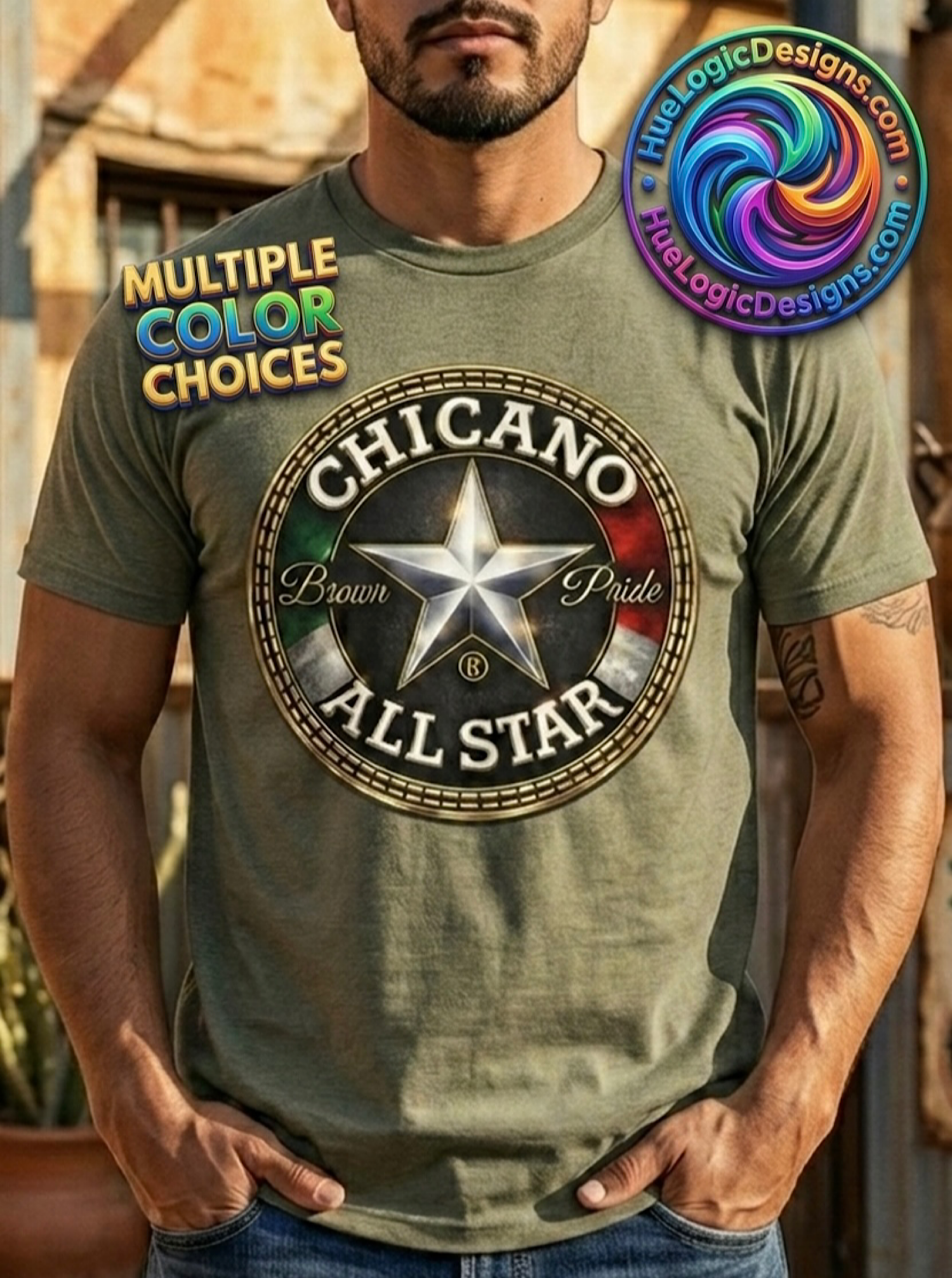 Chicano All Star Brown Pride Shirt | Mexican Heritage Cinco De Star Graphic Tee product thumbnail image