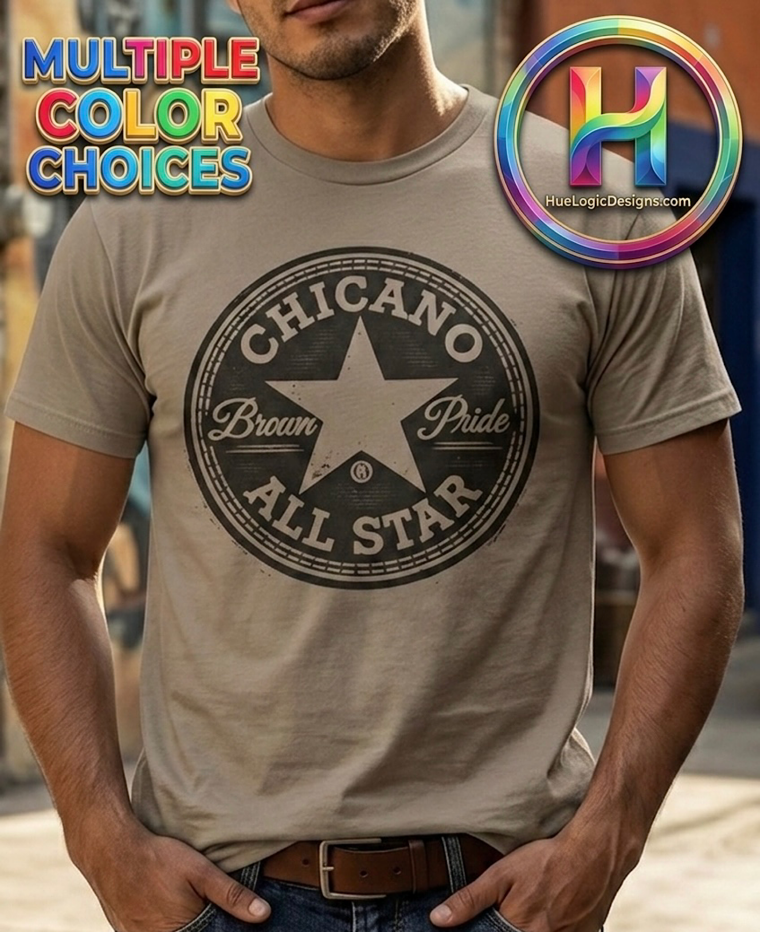 Chicano All Star Brown Pride Shirt | Mexican Heritage Cinco De Star Graphic Tee product thumbnail image