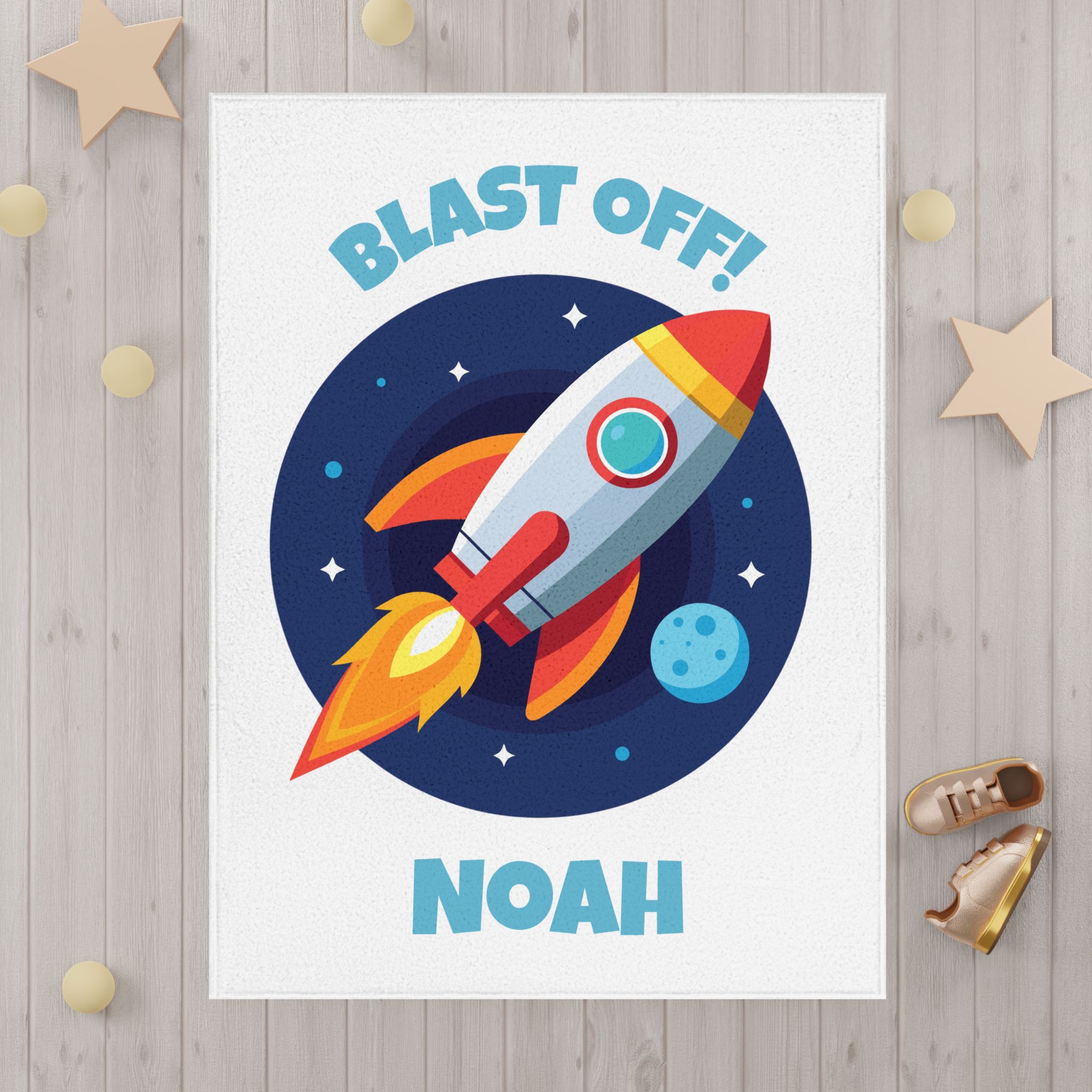 Personalised Space Rocket Toddler Blanket product thumbnail image