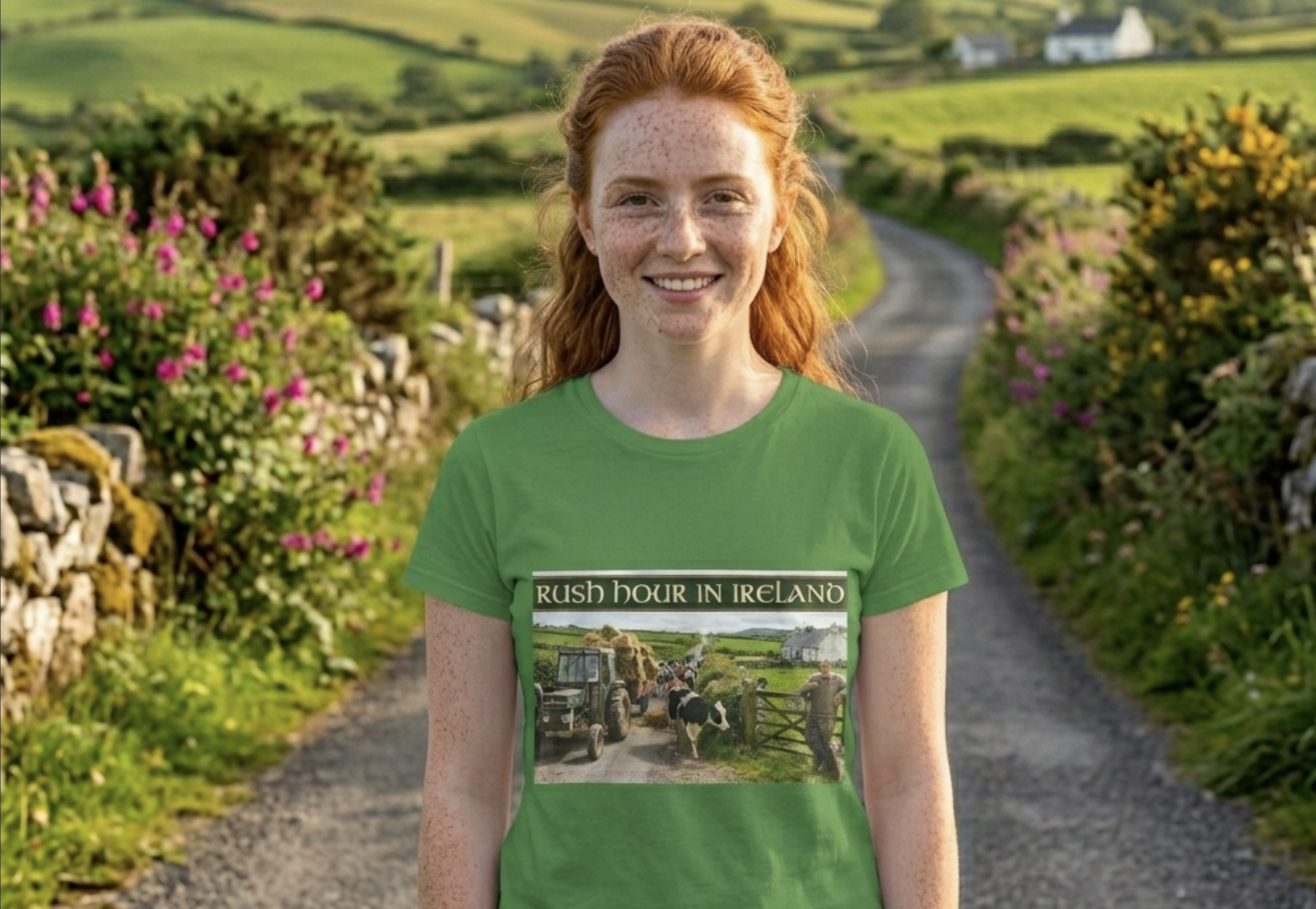 Rush hour in Ireland! (Short sleeve cotton t-shirt) product thumbnail image Rush hour in Ireland! (Short sleeve cotton t-shirt) product thumbnail image