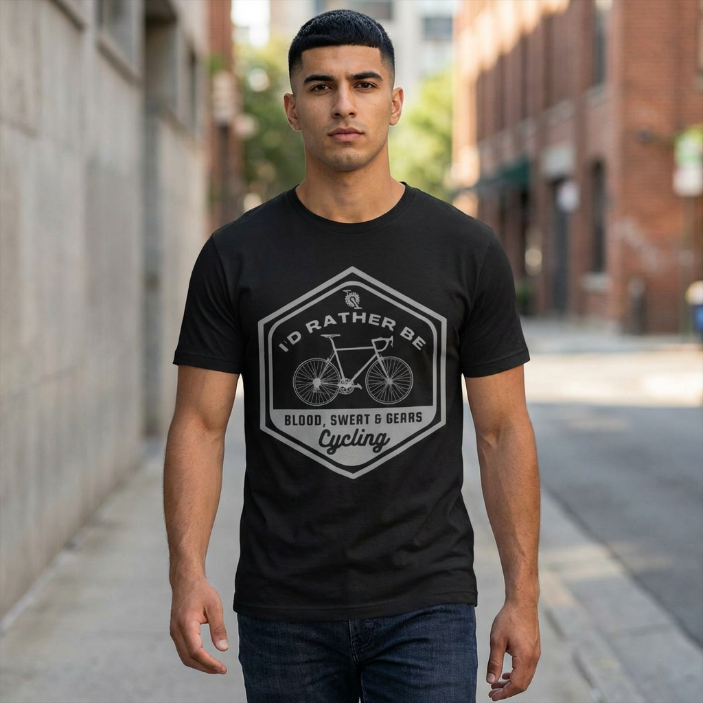 Cycling Enthusiast Tee, I'd Rather Be Cycling Shirt, Bicycle Lover Gift, Active Lifestyle T-Shirt, Funny Cycling Apparel