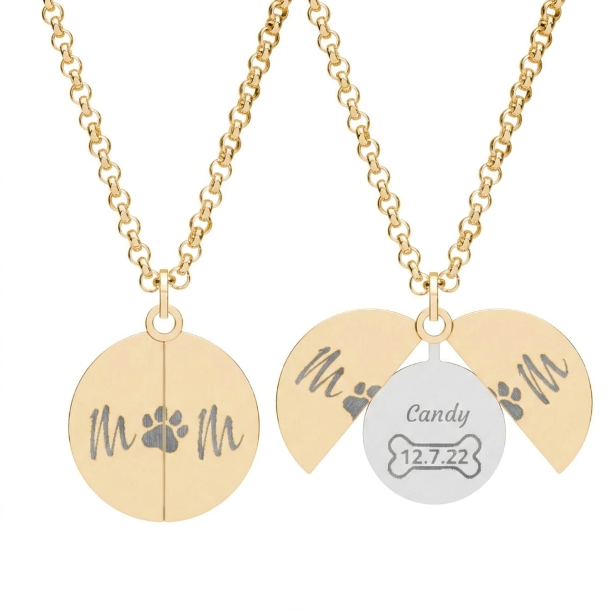 Engraved Personalized "MOM" Hidden Circle Necklace - Queer Pet Mom Gift (316L Steel) product thumbnail image