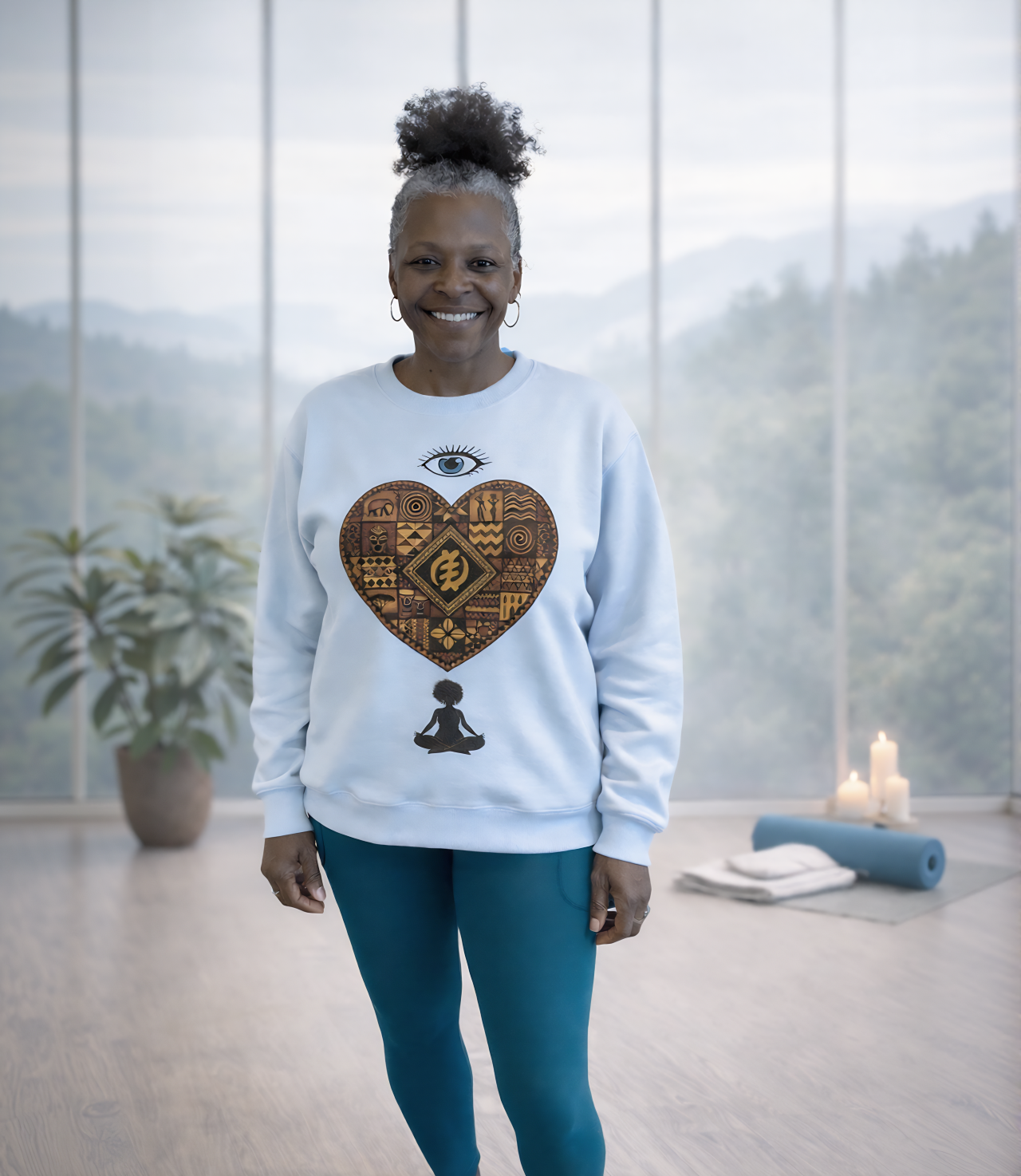 I Love Yoga Meditation Heart Sweatshirt — Yoga Love Crewneck product thumbnail image