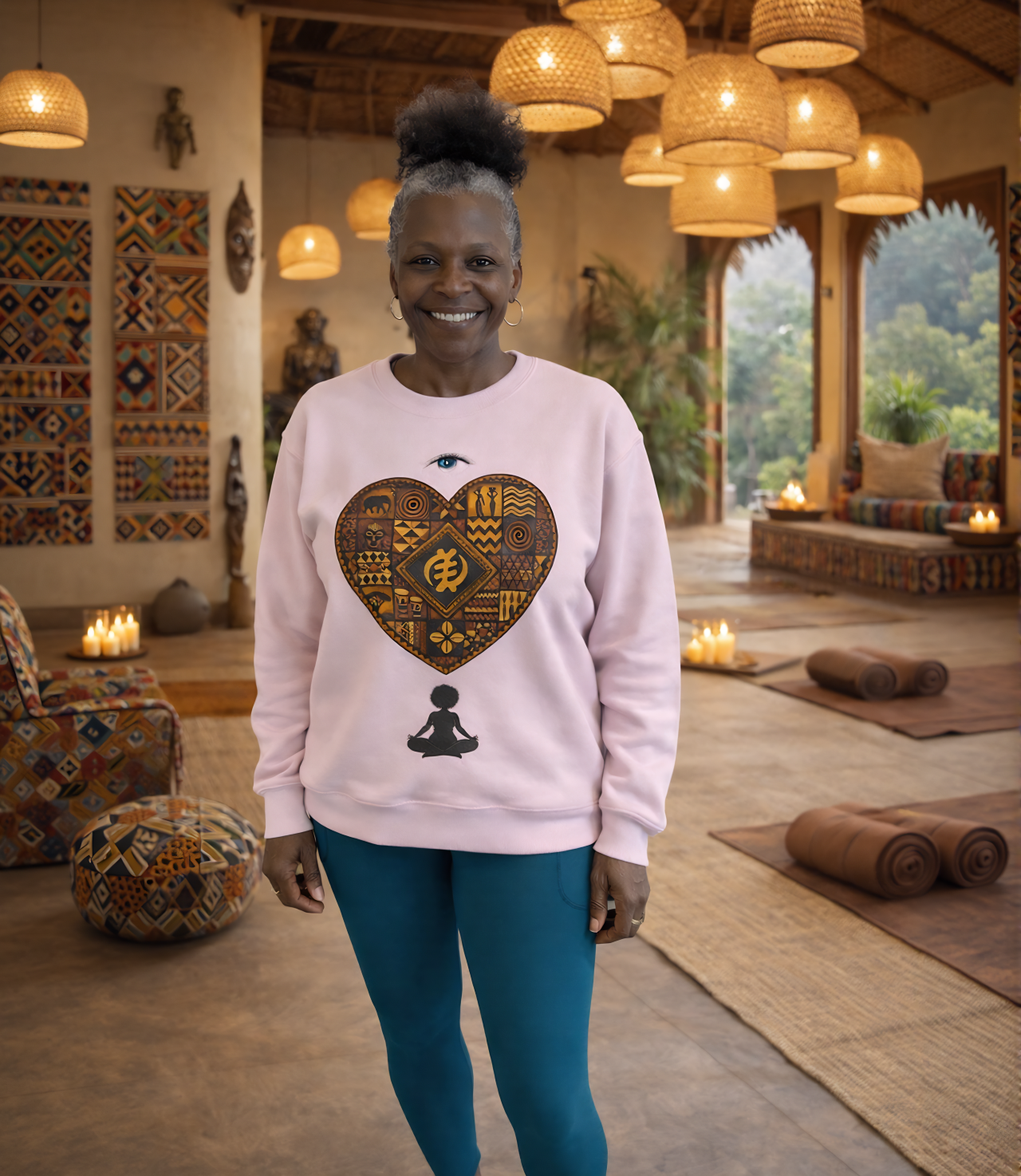 I Love Yoga Meditation Heart Sweatshirt — Yoga Love Crewneck product thumbnail image
