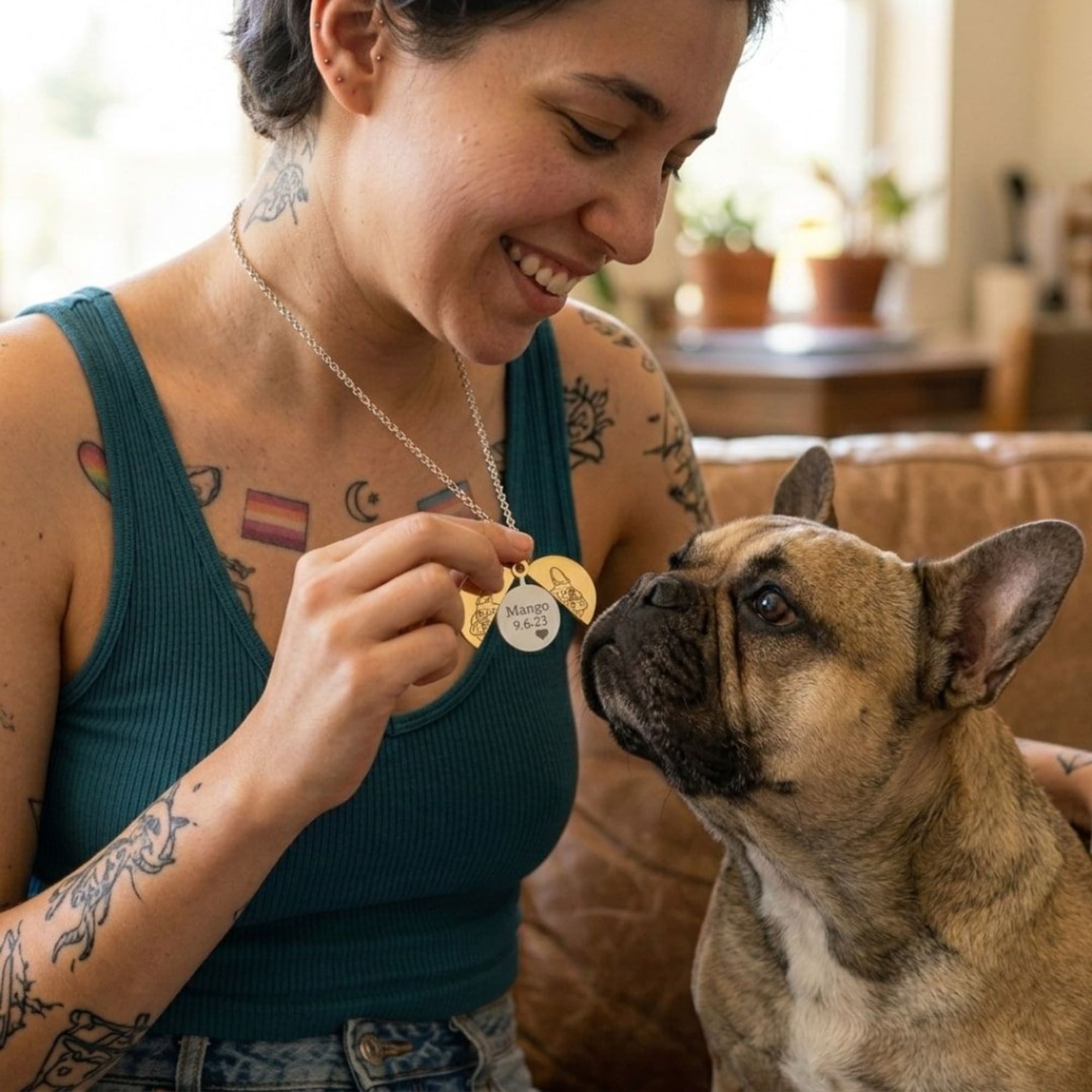 Custom Hidden Circle Necklace - Perfect Gift For Queer Pet Mom (316L Steel) product thumbnail image Custom Hidden Circle Necklace - Perfect Gift For Queer Pet Mom (316L Steel) product thumbnail image