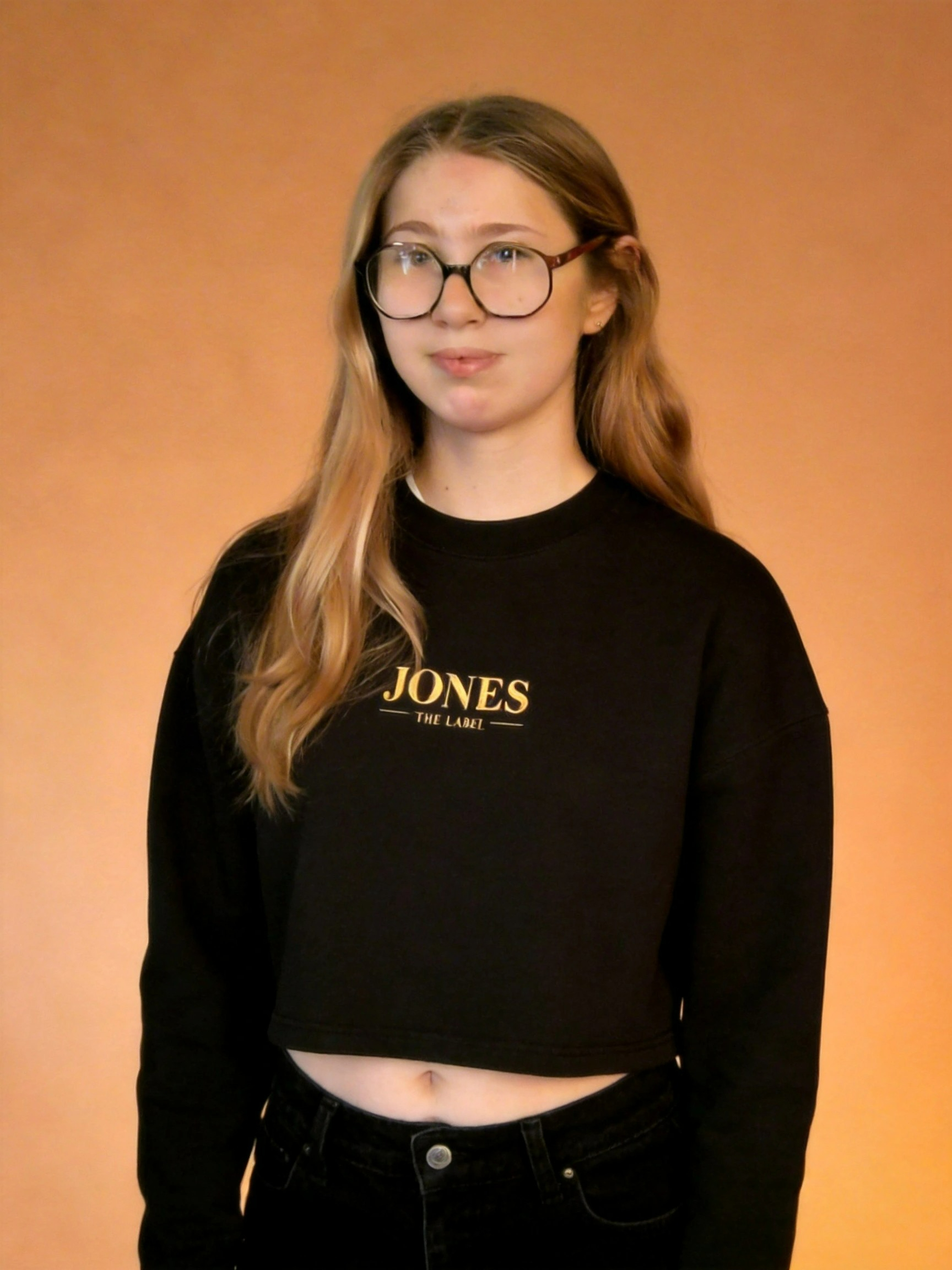 Cropped Sweatshirt — Minimal 'Jones' Back Print, Dusty Rose Casual Top product thumbnail image