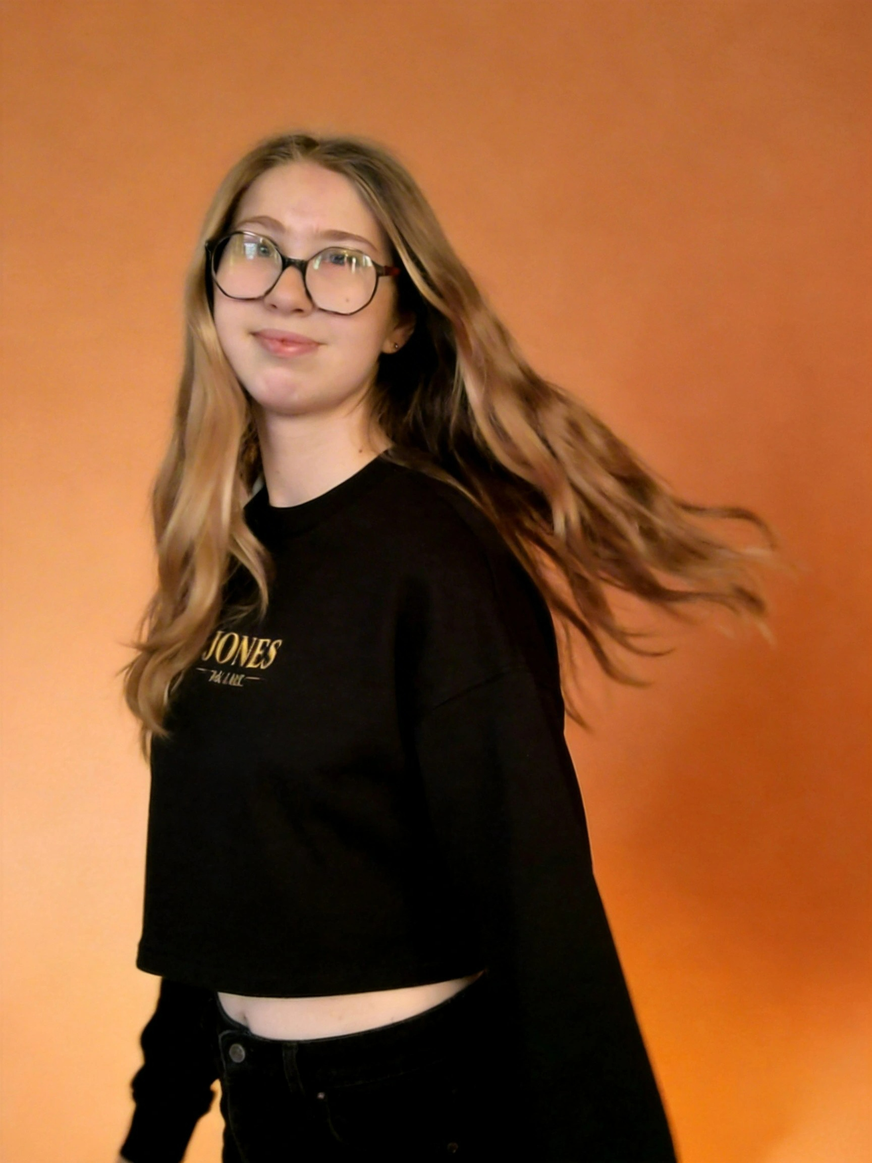 Cropped Sweatshirt — Minimal 'Jones' Back Print, Dusty Rose Casual Top product thumbnail image