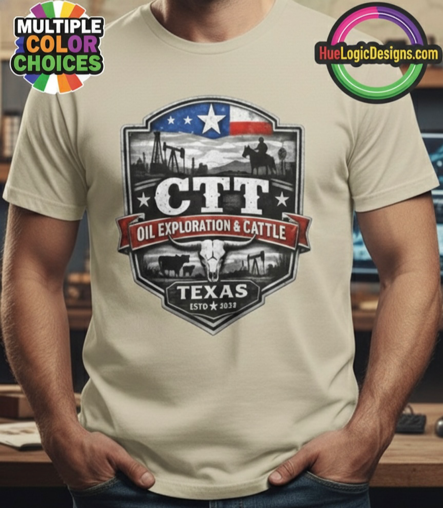 Landman Texas Oilfield CTT Oil Exploration &amp; Cattle T-Shirt Western Ranch Tee