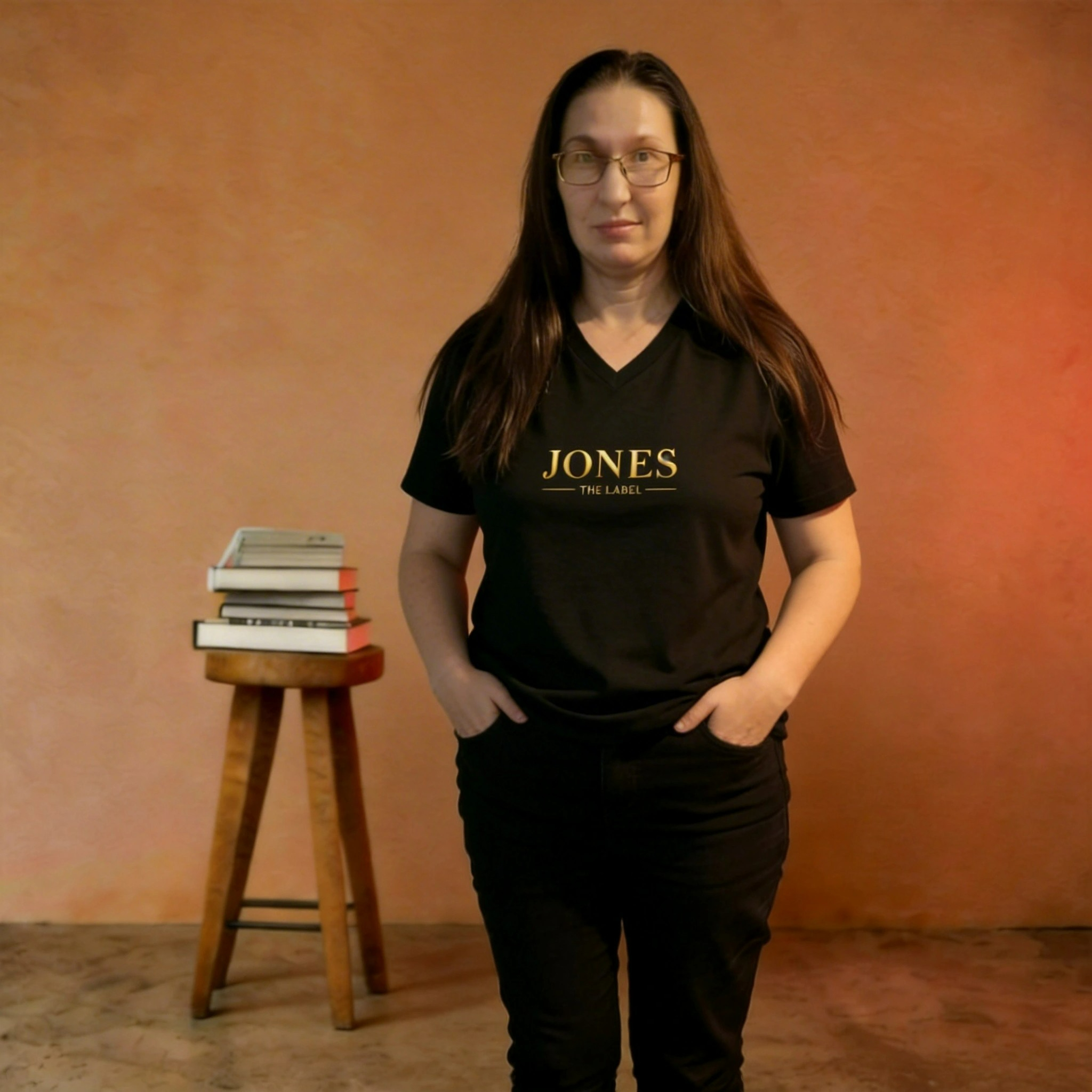 Jones Minimalist Monogram V-Neck Tee product thumbnail image