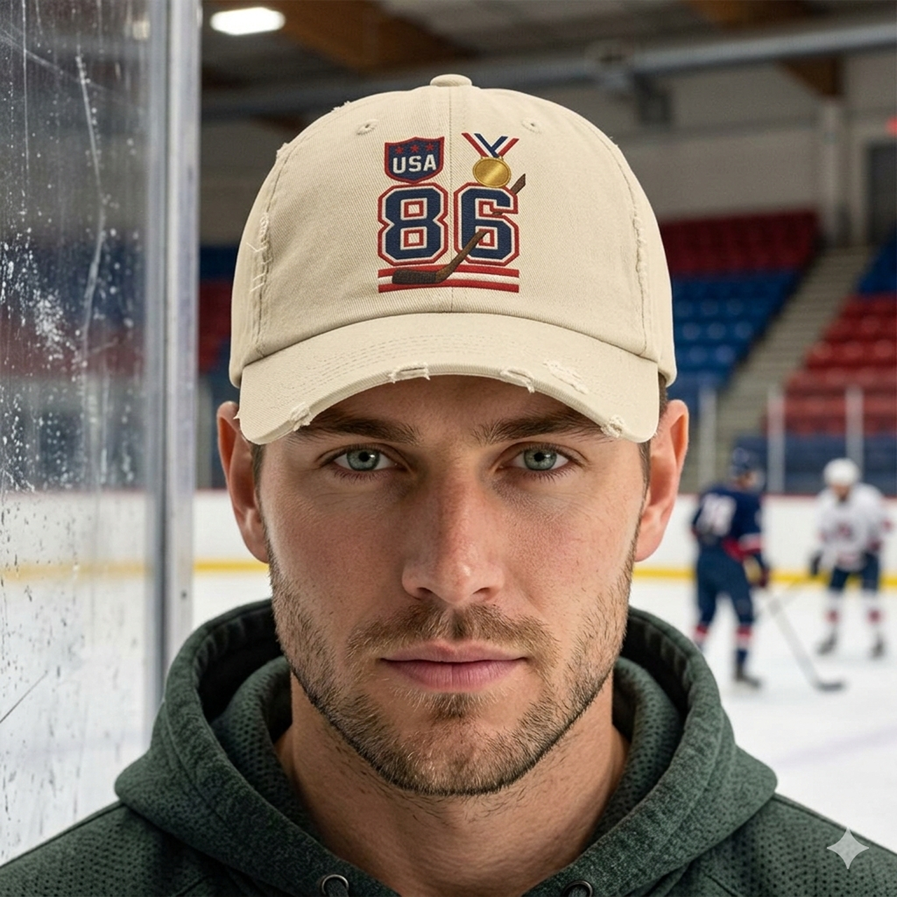 Jack Hughes Embroidered Team USA Hat - 2026 Olympics GOLDEN GOAL - 86 USA Hockey