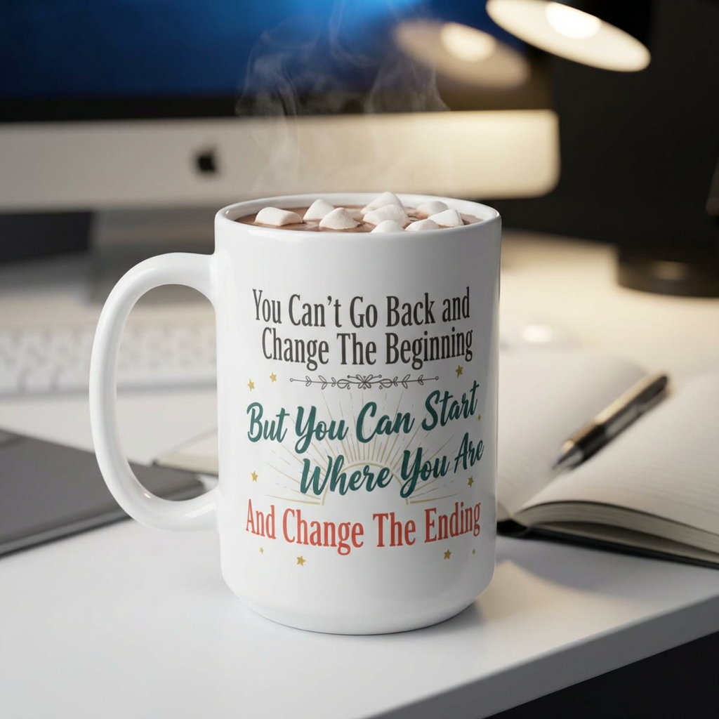 Inspirational Quote Ceramic Mug — “You Can’t Change the Past” Motivational Coffee Cup (11oz/15oz) product thumbnail image Inspirational Quote Ceramic Mug — “You Can’t Change the Past” Motivational Coffee Cup (11oz/15oz) product thumbnail image