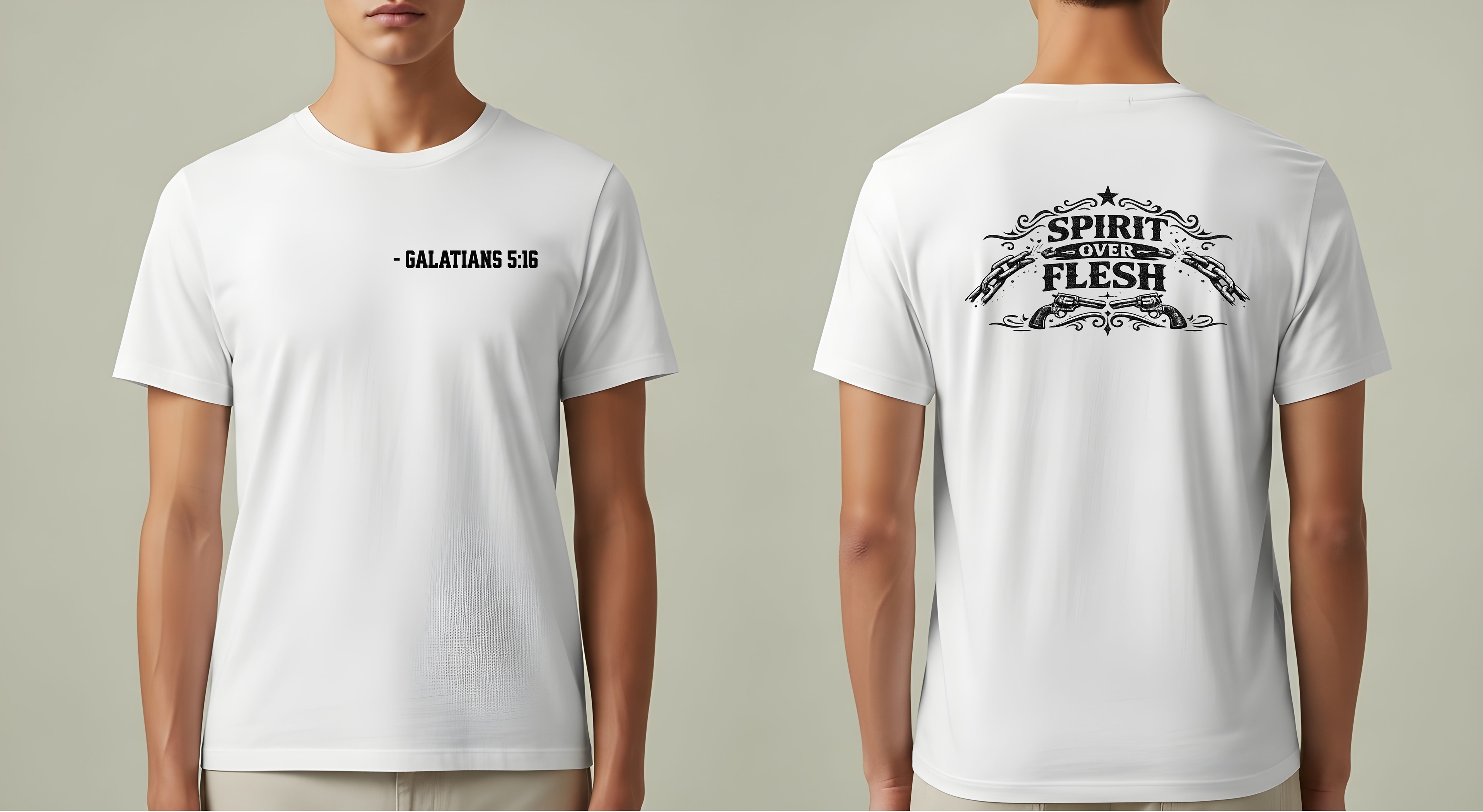 Spirit Over Flesh T-Shirt — Galatians 5:16 Christian Tee product thumbnail image