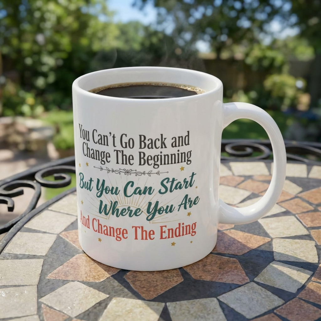 Inspirational Quote Ceramic Mug — “You Can’t Change the Past” Motivational Coffee Cup (11oz/15oz) product thumbnail image Inspirational Quote Ceramic Mug — “You Can’t Change the Past” Motivational Coffee Cup (11oz/15oz) product thumbnail image