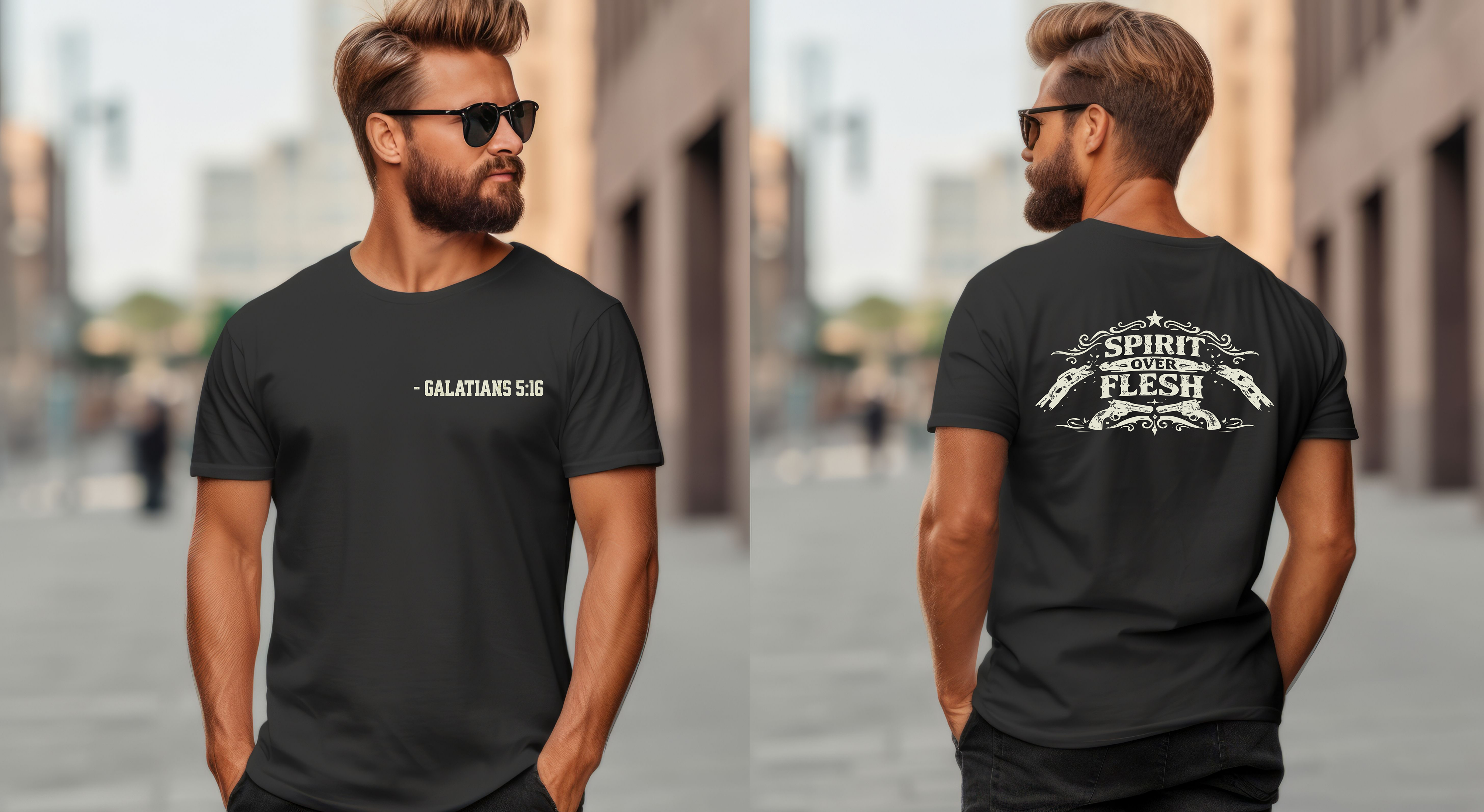 T-Shirt — 'Spirit Over Flesh' Garment-Dyed Graphic Tee